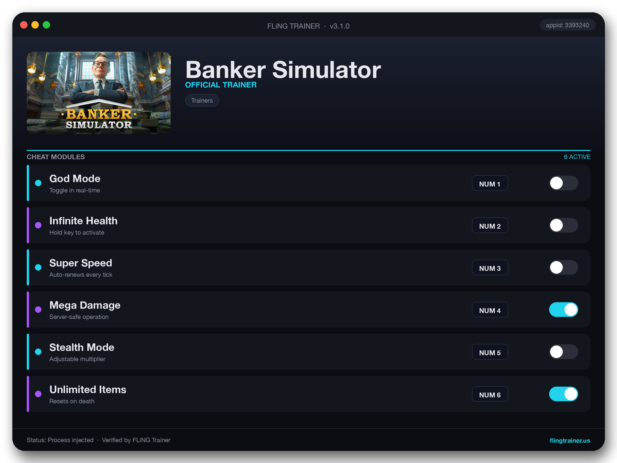 Banker Simulator Trainer interface