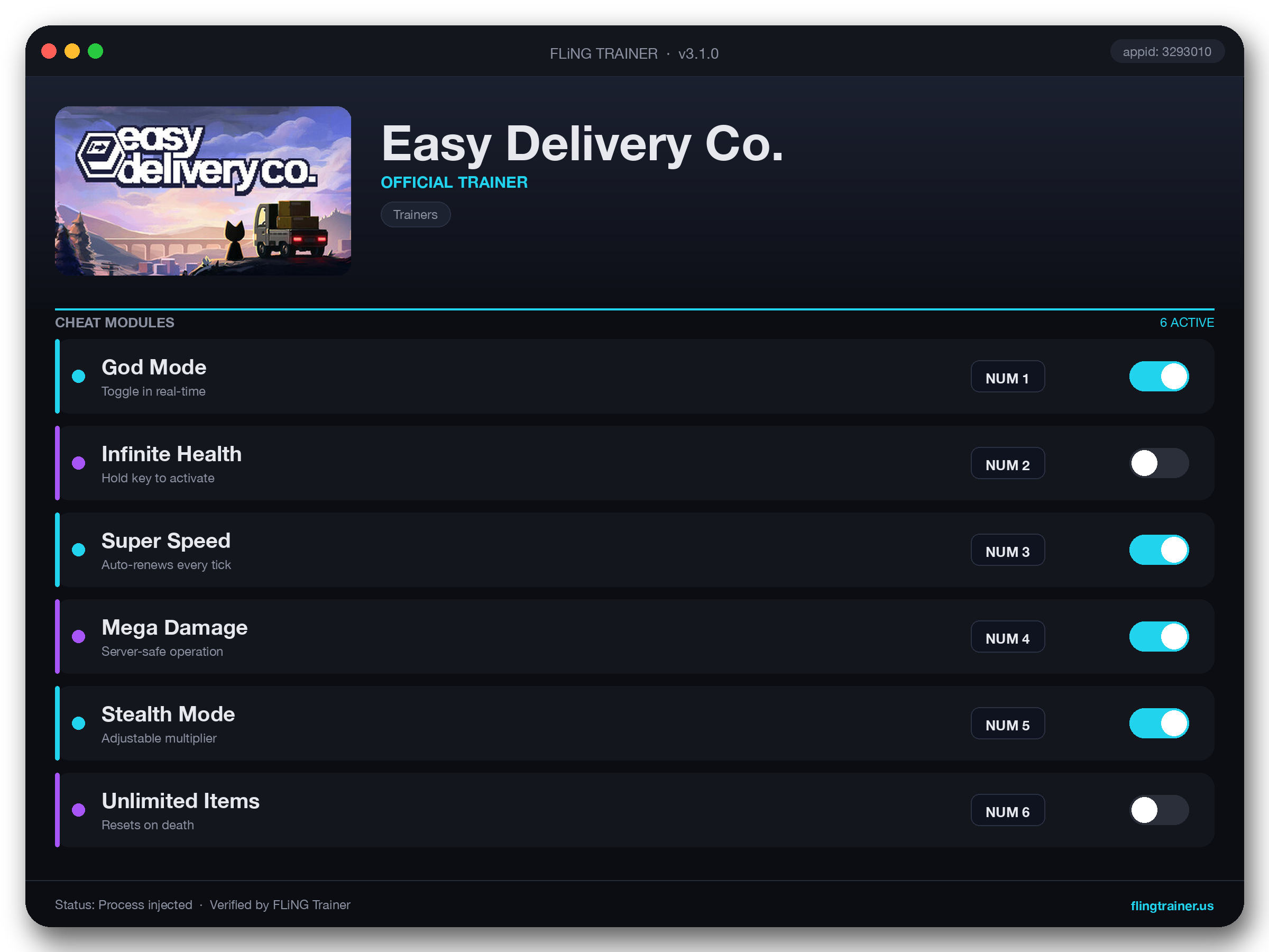 Easy Delivery Co. Trainer interface