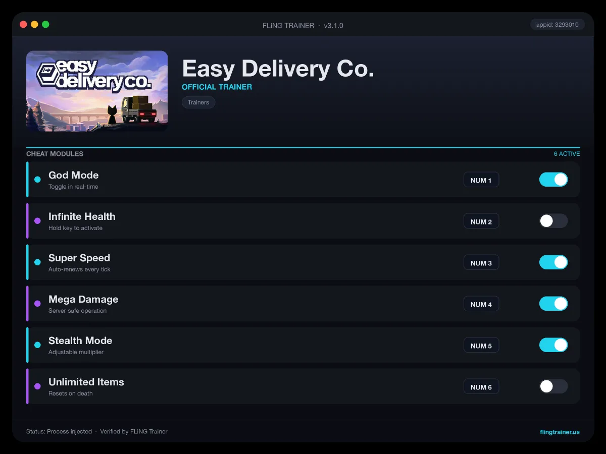 Easy Delivery Co. Trainer interface