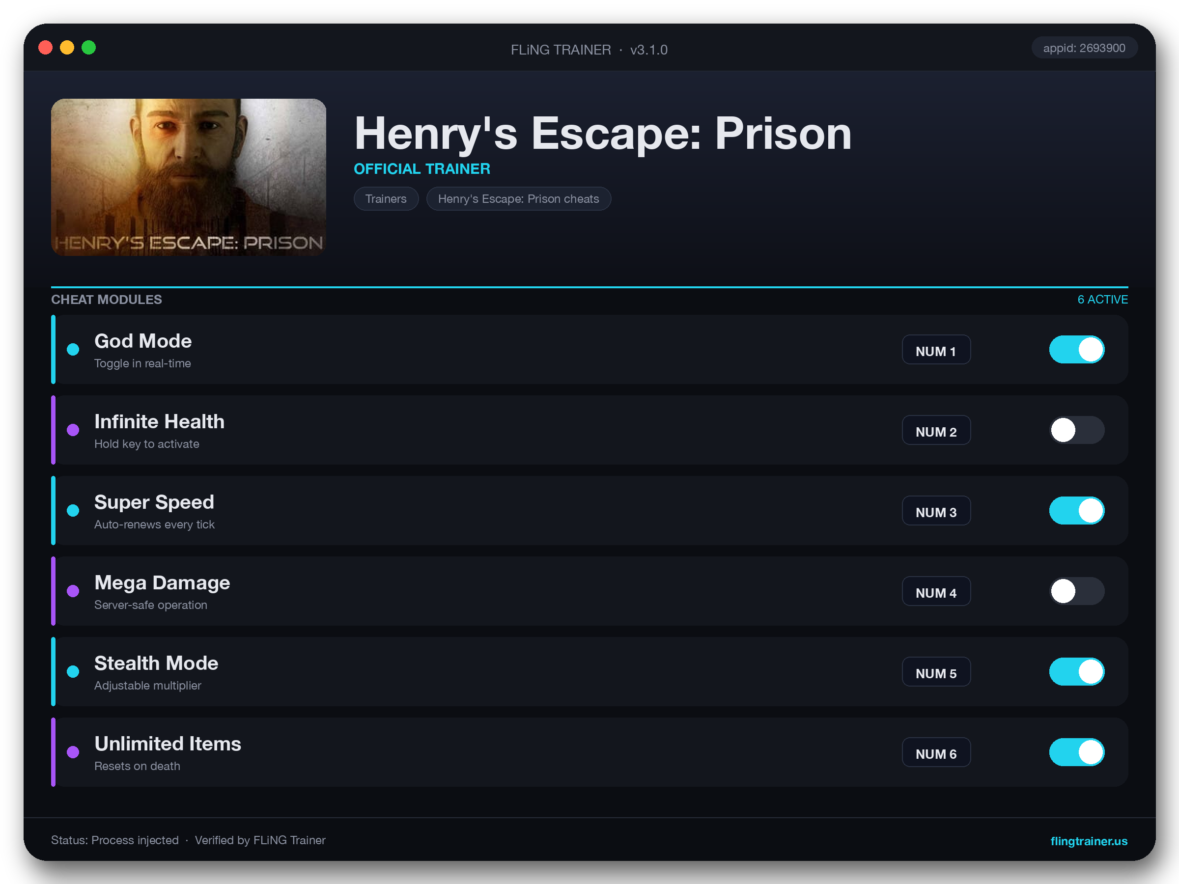 Henry's Escape: Prison Trainer interface
