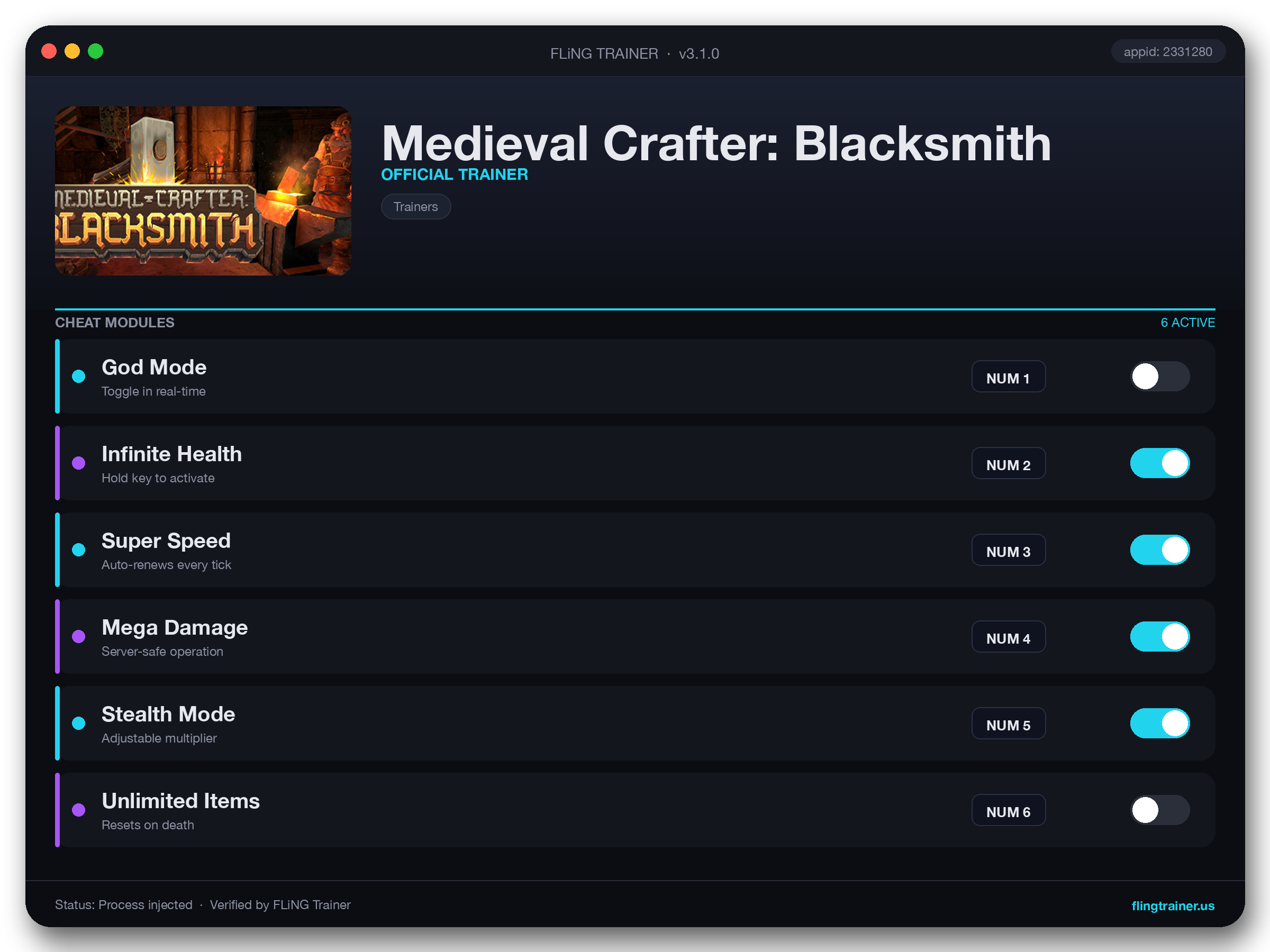 Medieval Crafter: Blacksmith Trainer interface