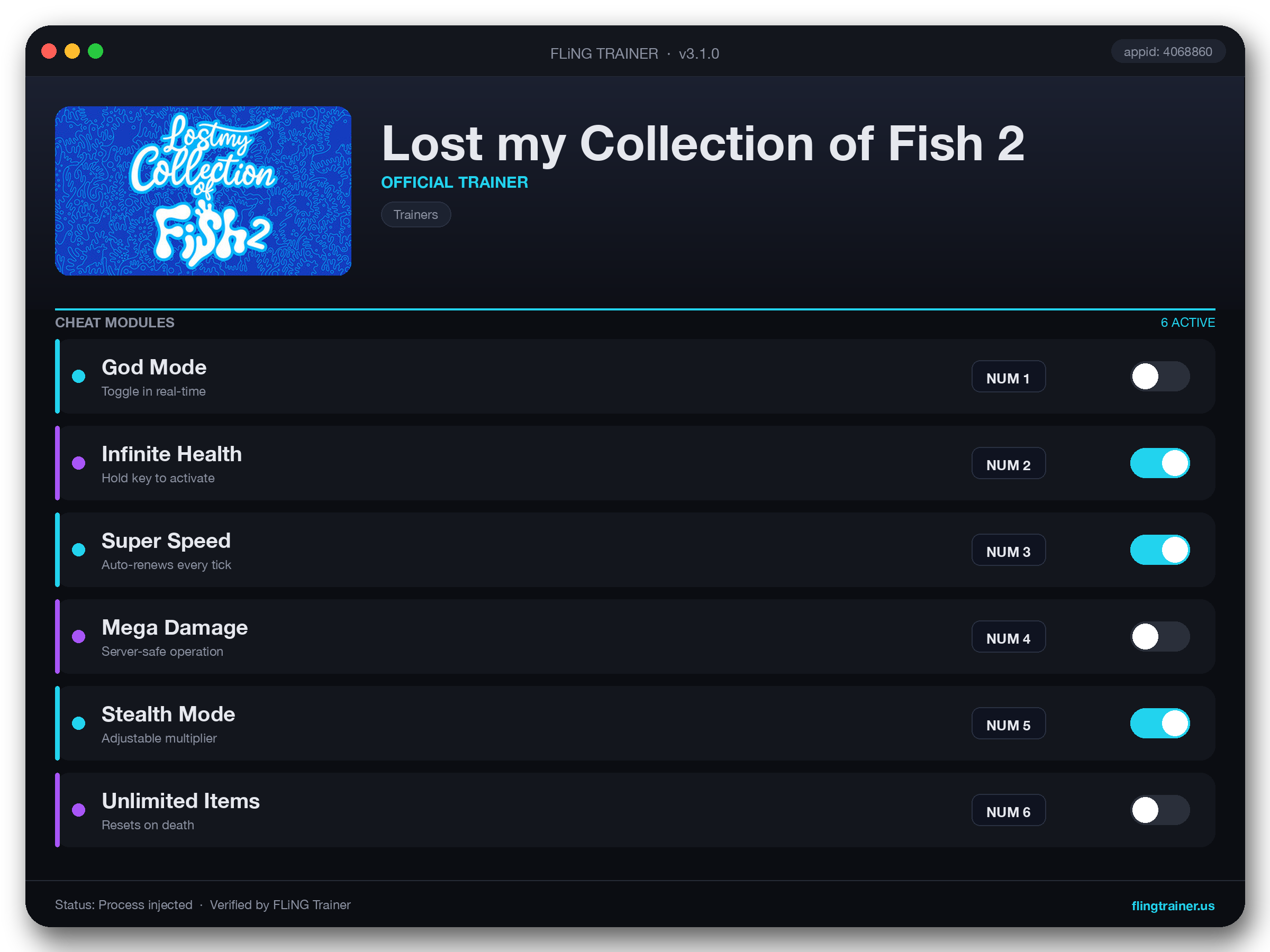 Lost my Collection of Fish 2 Trainer interface
