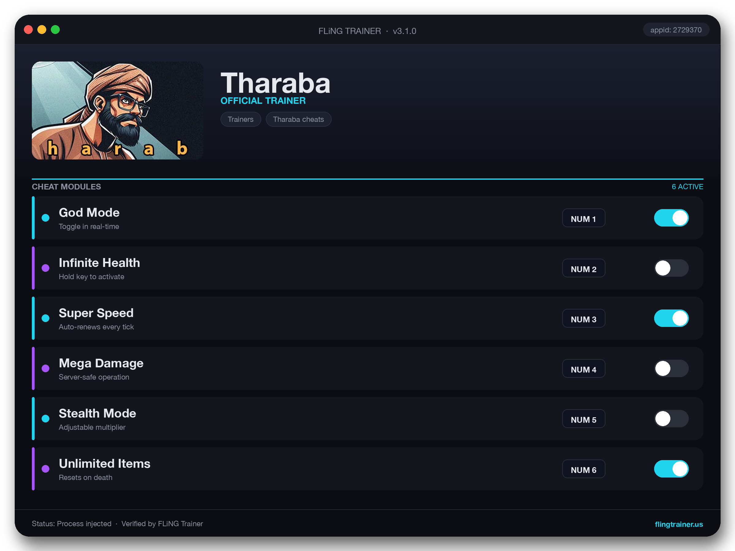 Tharaba Trainer interface