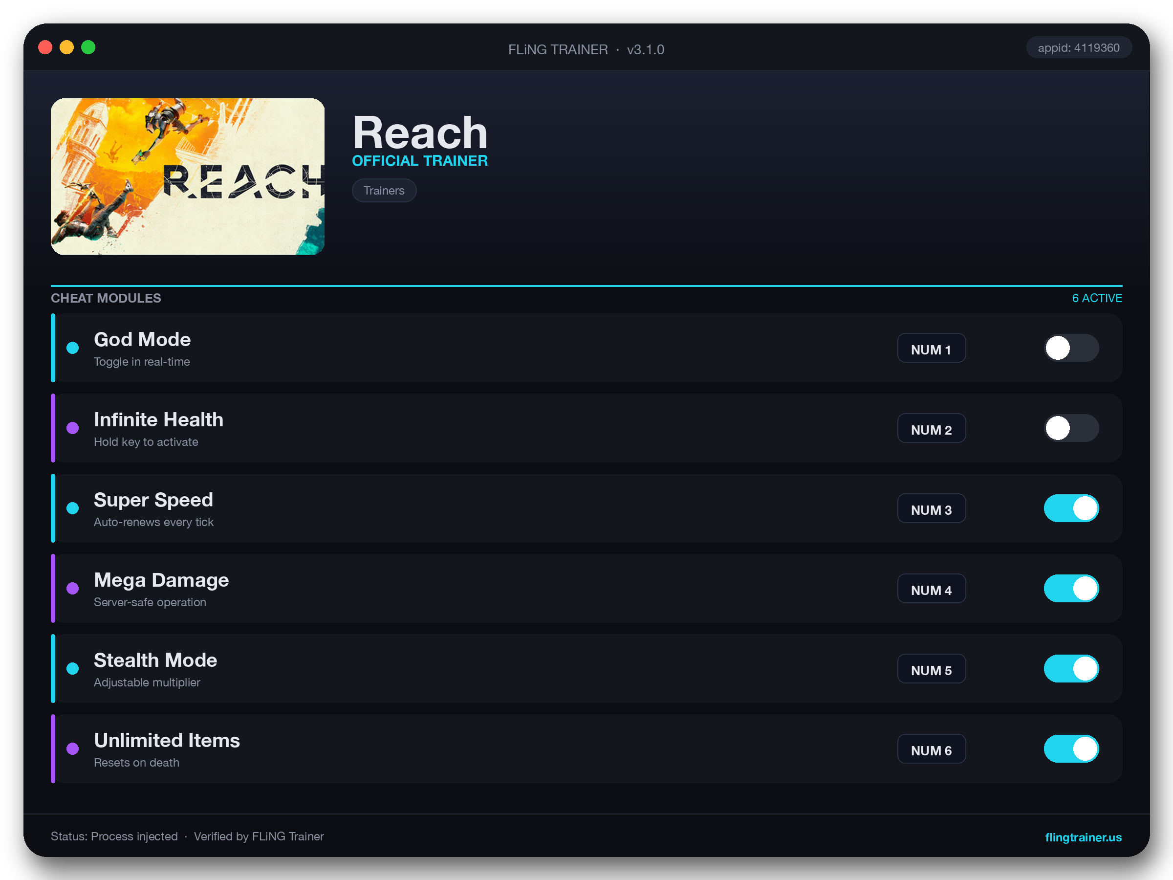 Reach Trainer interface