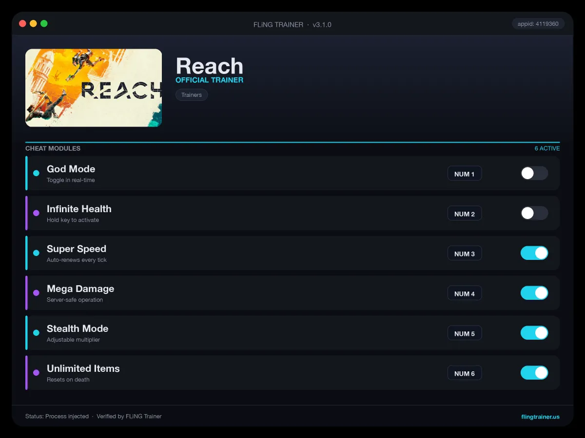 Reach Trainer interface