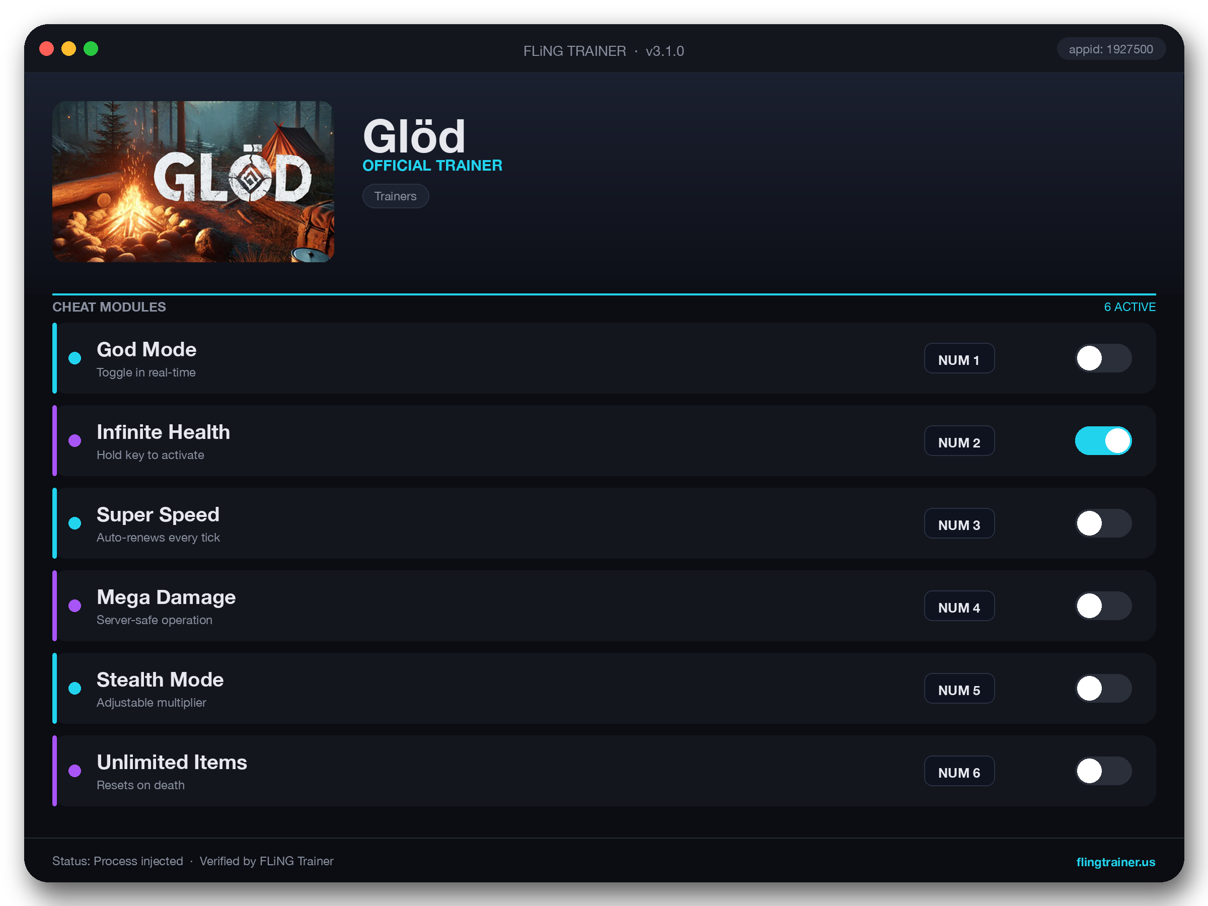 Glöd Trainer interface