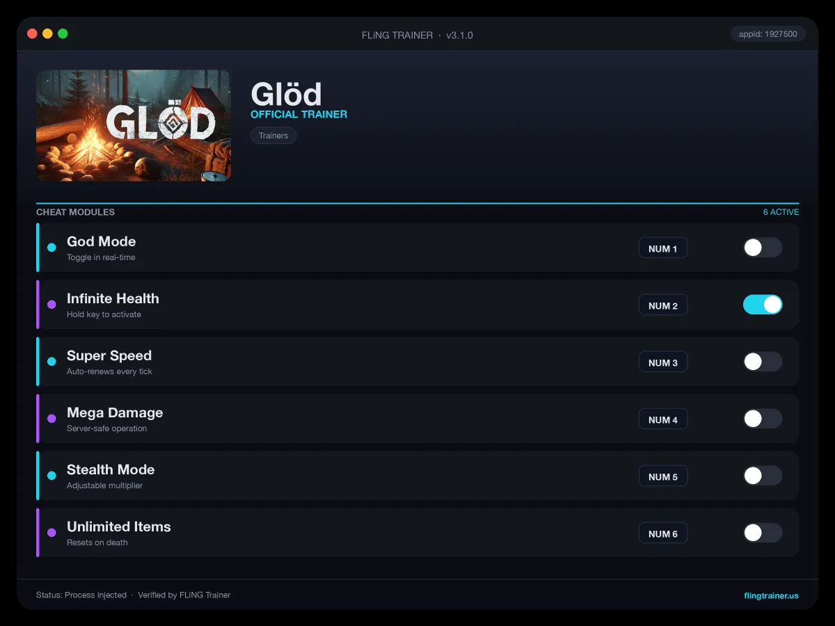 Glöd Trainer interface