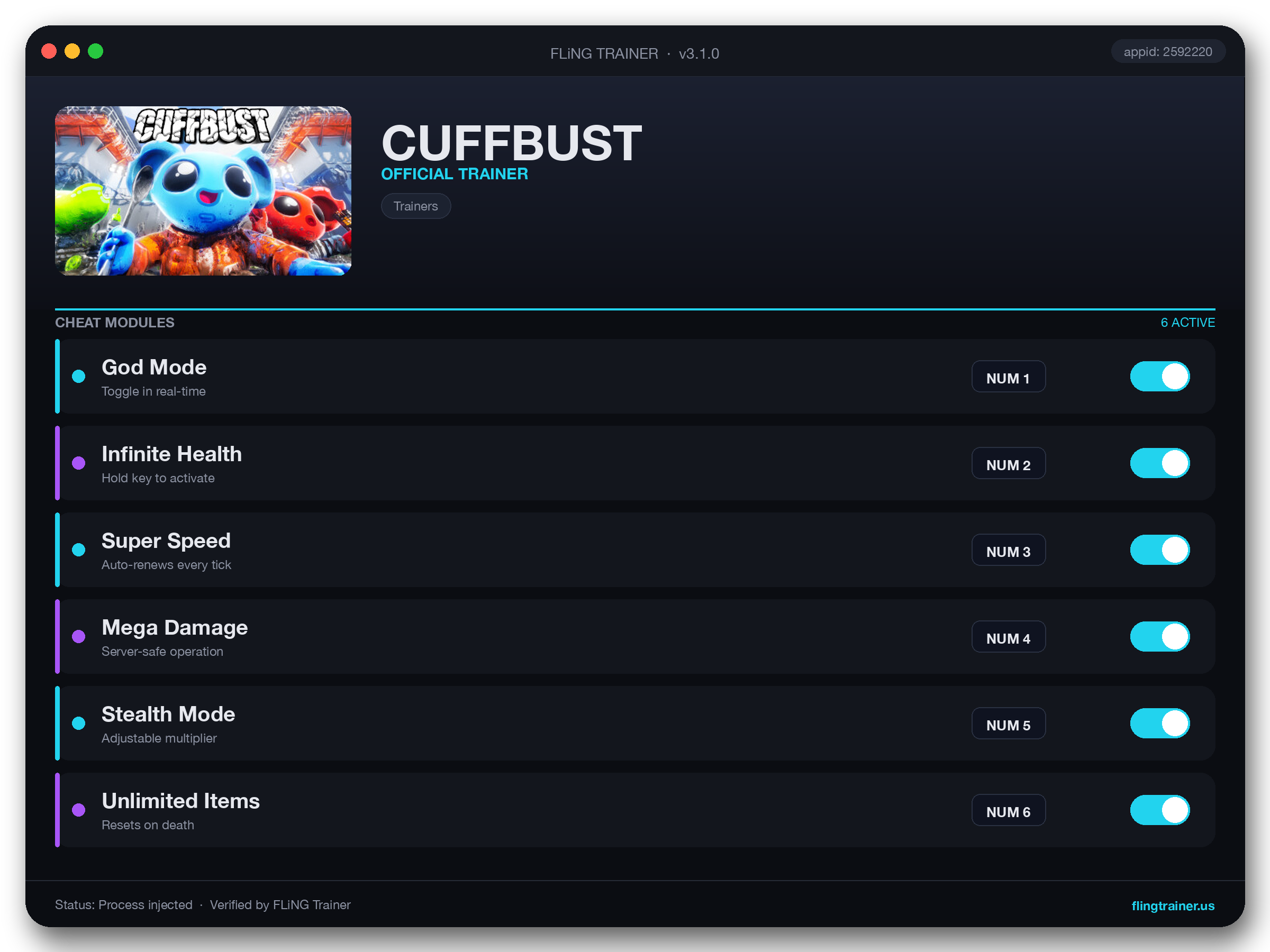 CUFFBUST Trainer interface