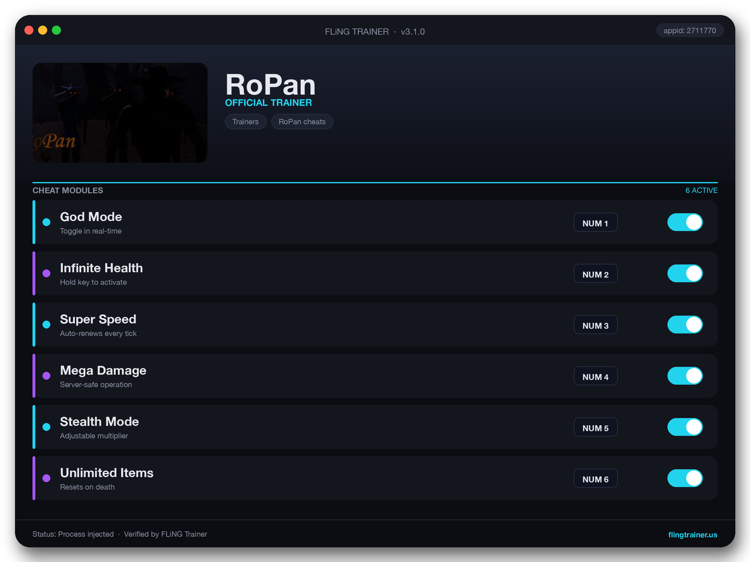 RoPan Trainer interface