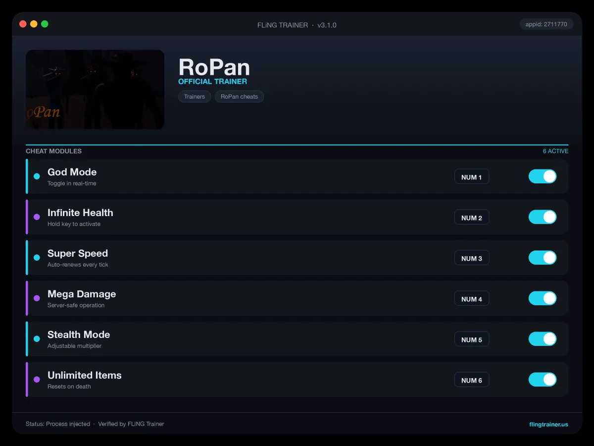 RoPan Trainer interface