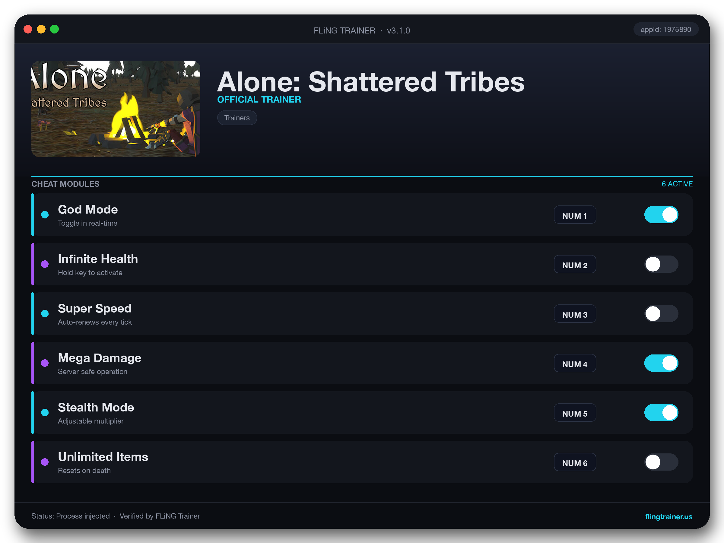 Alone: Shattered Tribes Trainer interface