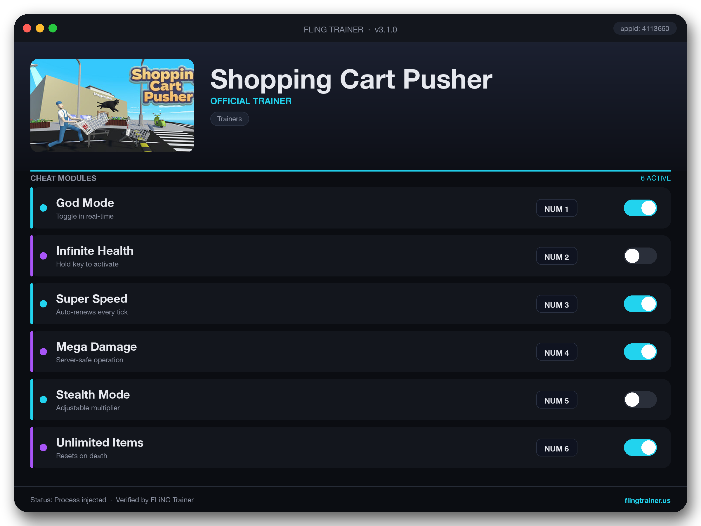 Shopping Cart Pusher Trainer interface