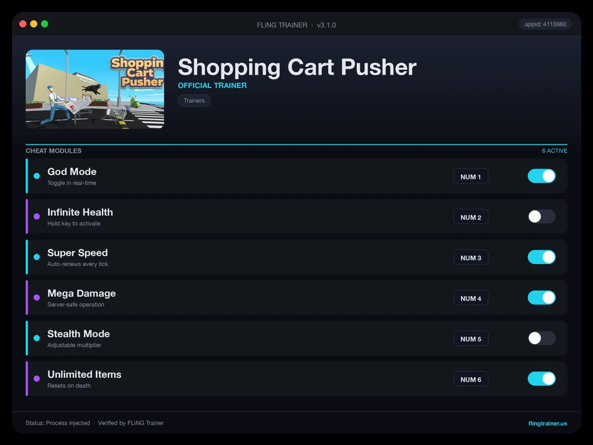 Shopping Cart Pusher Trainer interface