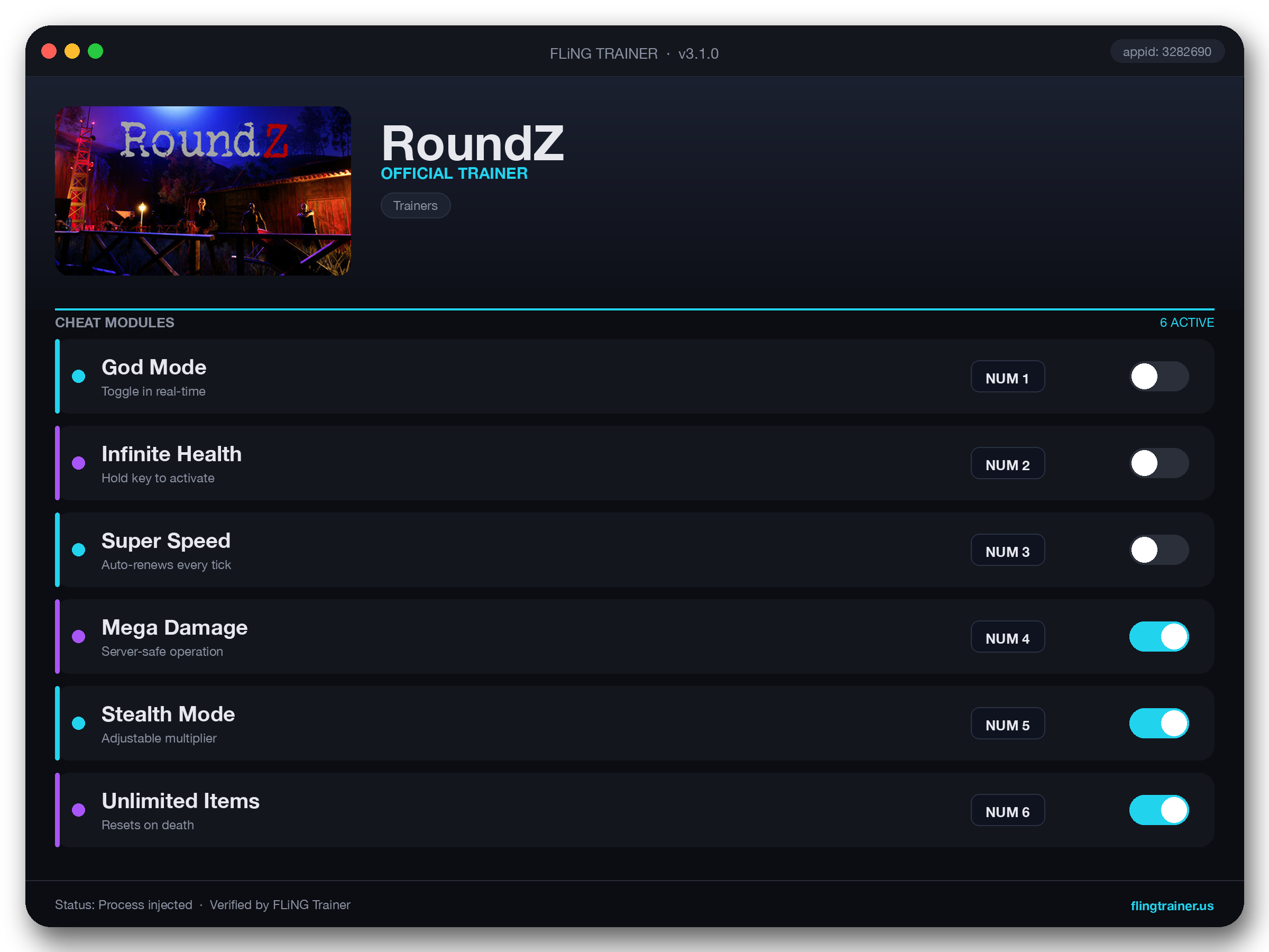 RoundZ Trainer interface