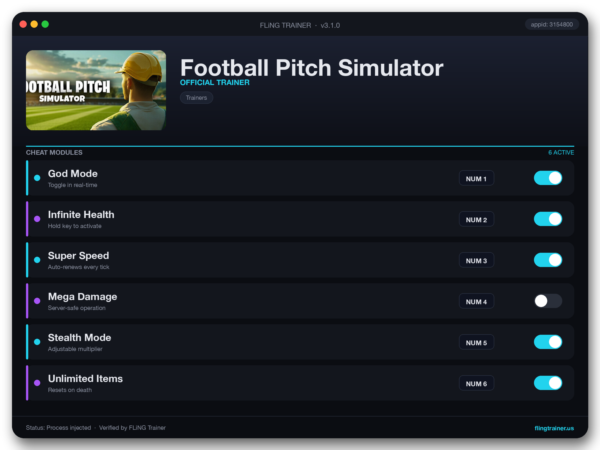Football Pitch Simulator Trainer interface