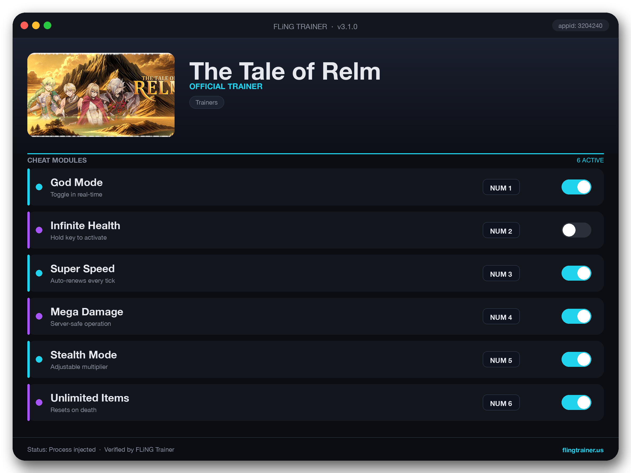 The Tale of Relm Trainer interface
