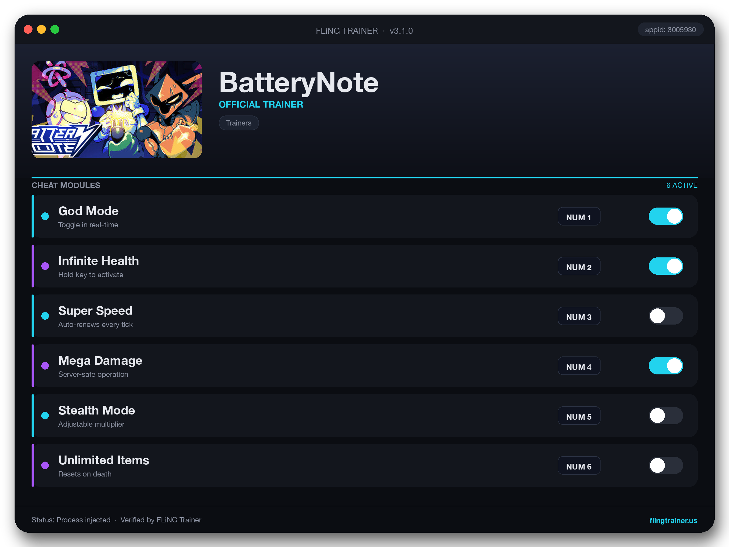 BatteryNote Trainer interface
