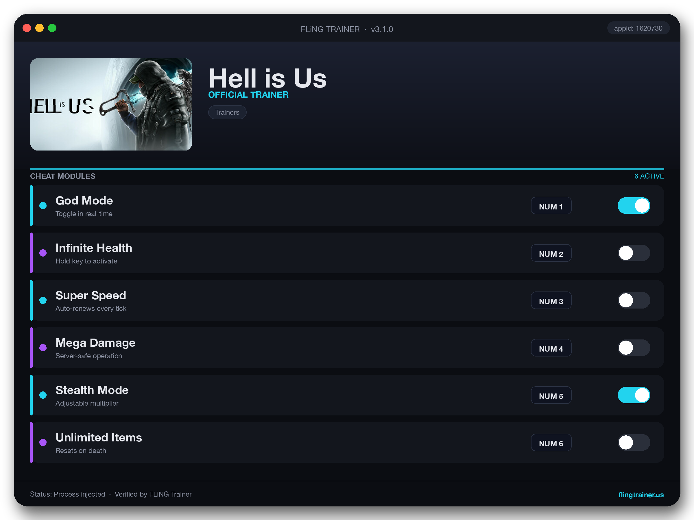 Hell is Us Trainer interface