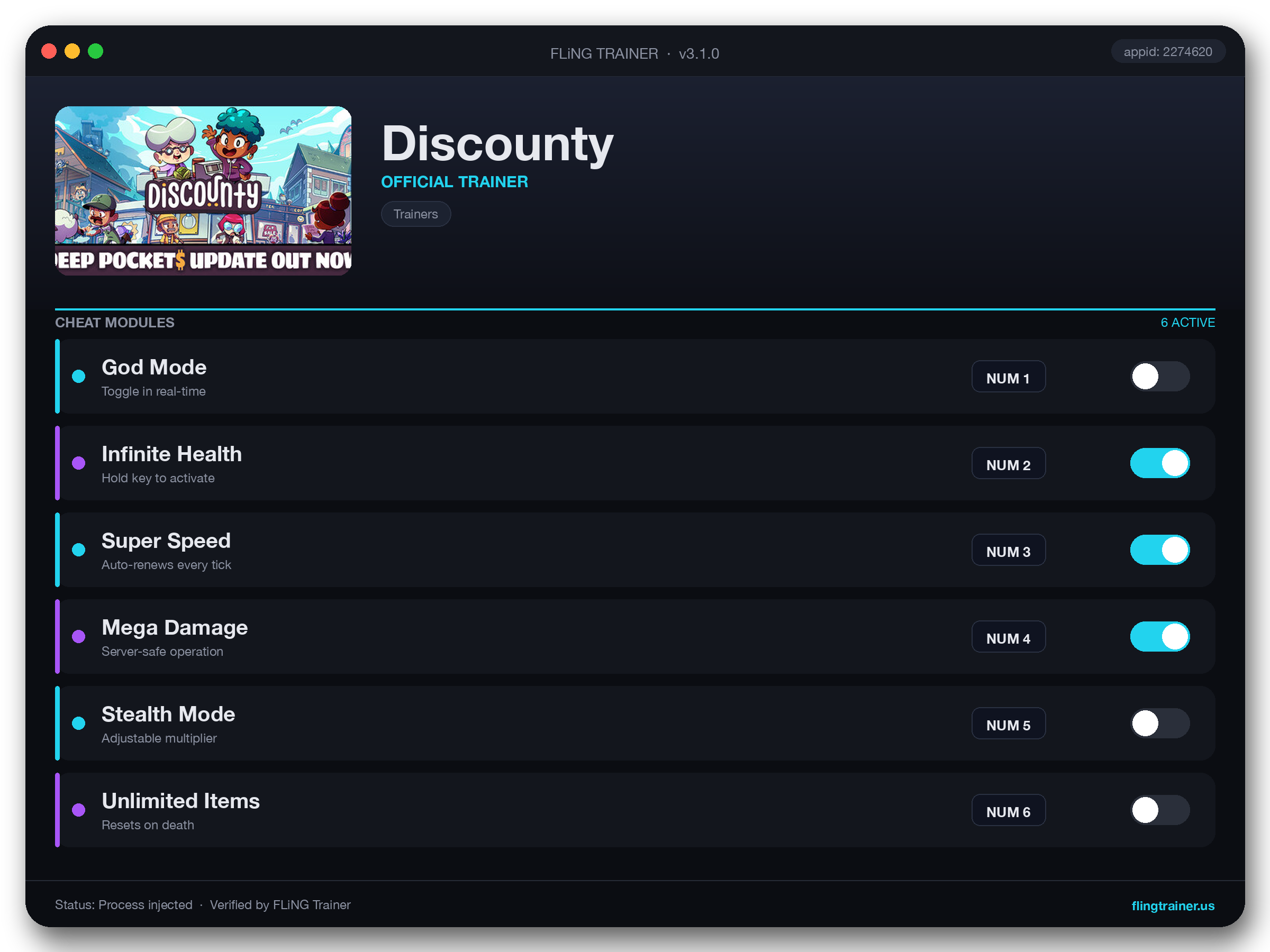Discounty Trainer interface