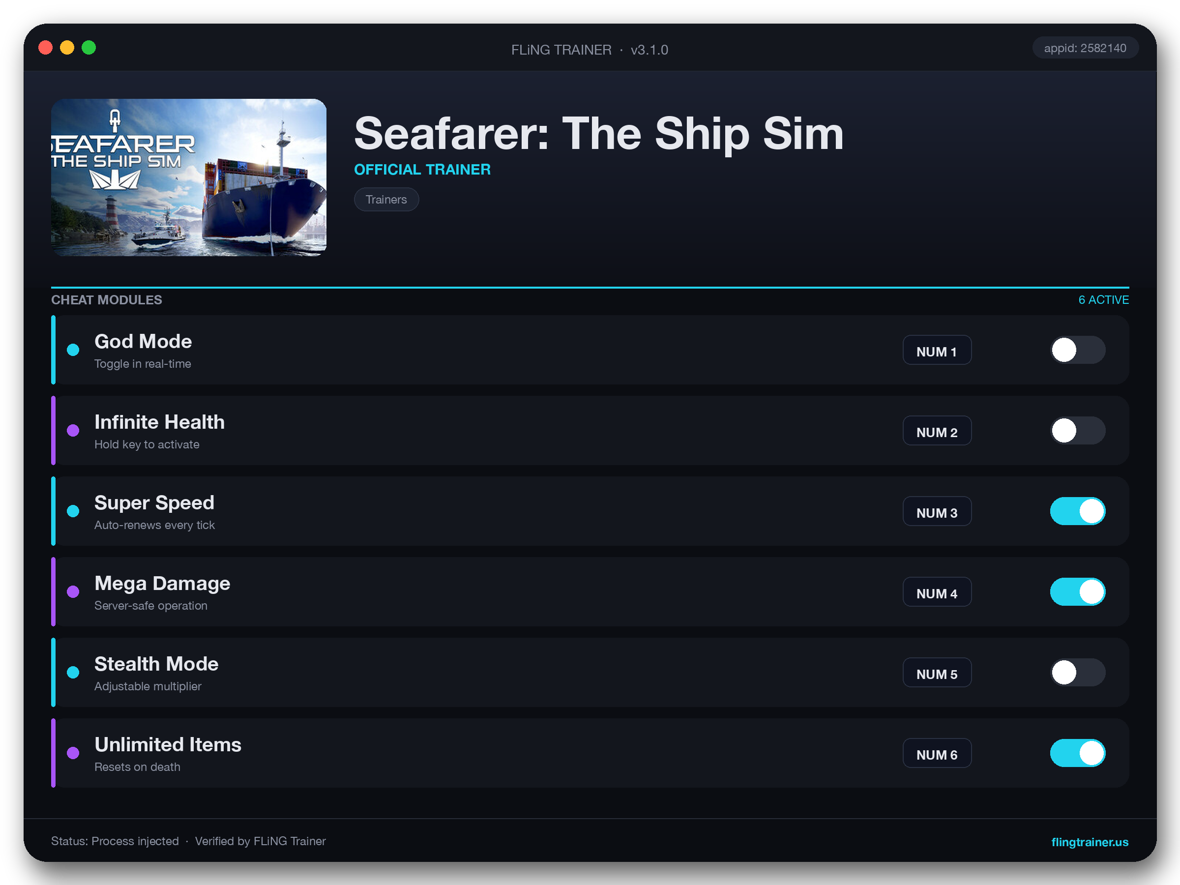 Seafarer: The Ship Sim Trainer interface