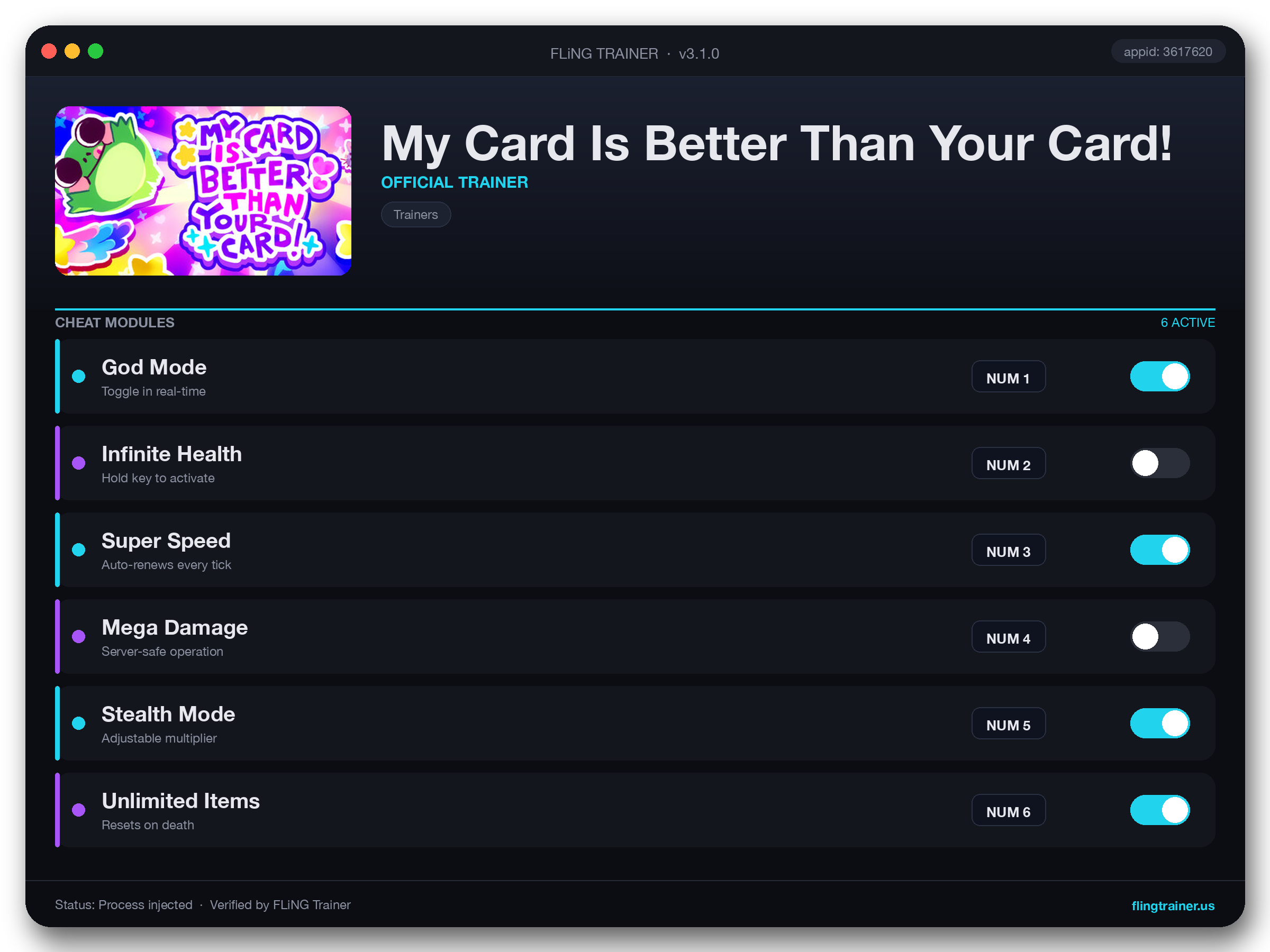My Card Is Better Than Your Card! Trainer interface