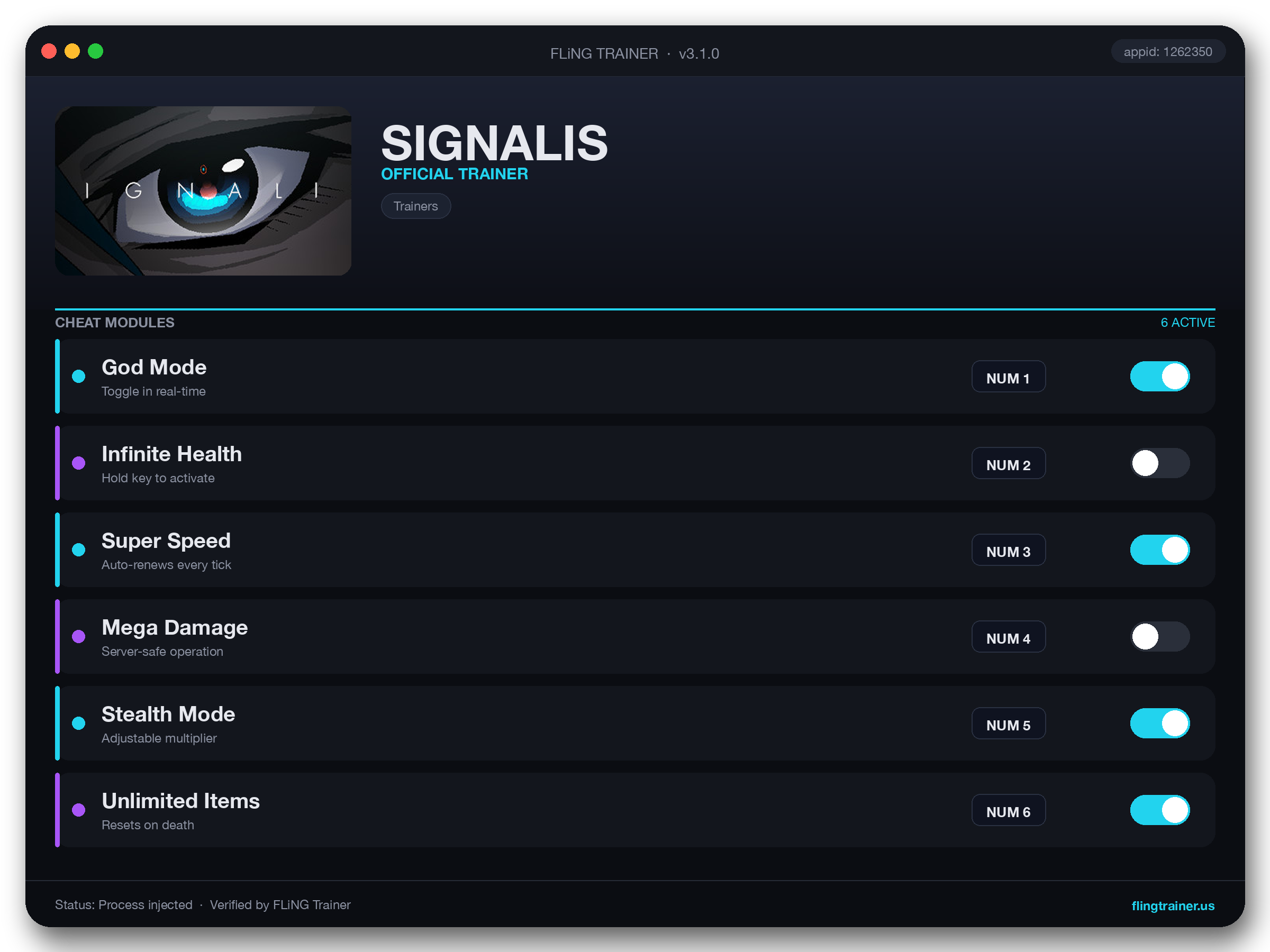 SIGNALIS Trainer interface
