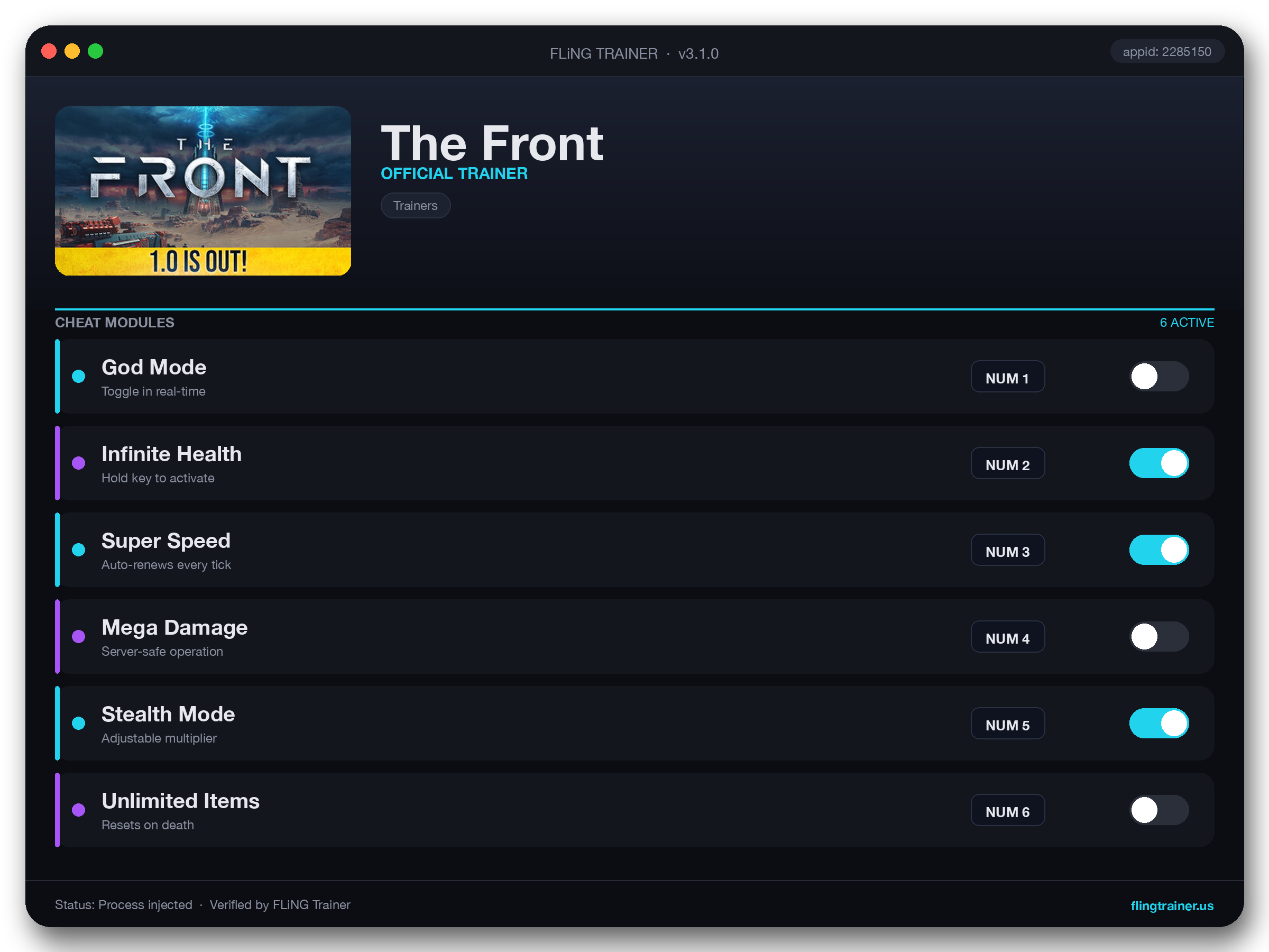The Front Trainer interface