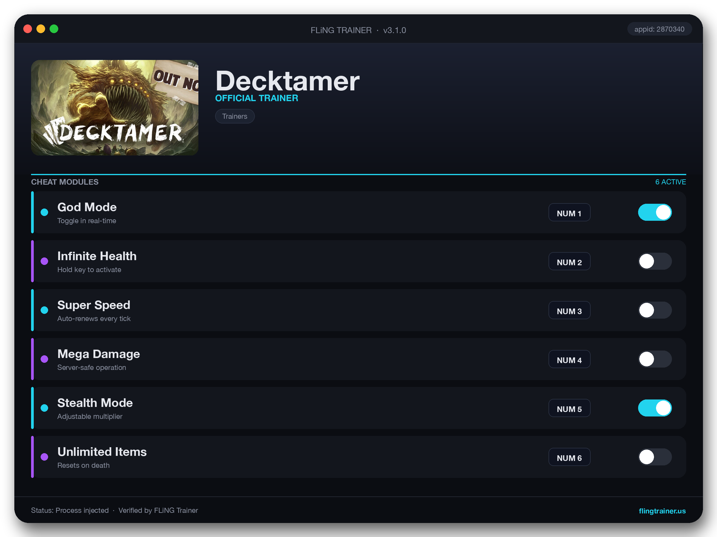 Decktamer Trainer interface