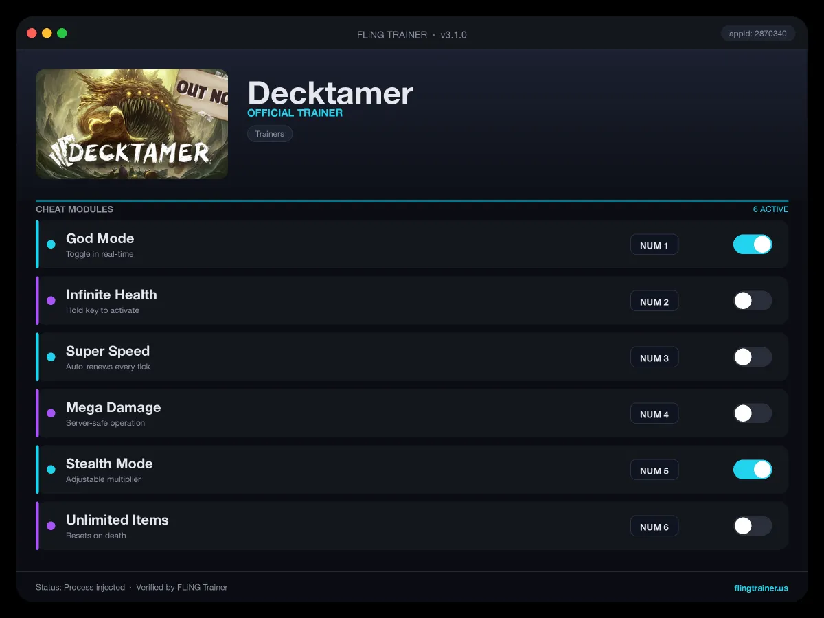 Decktamer Trainer interface