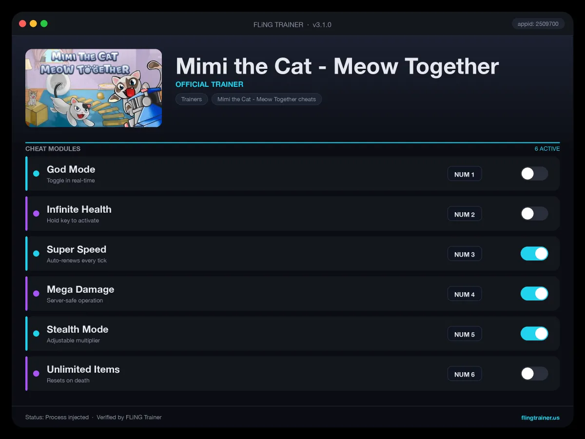 Mimi the Cat - Meow Together Trainer interface