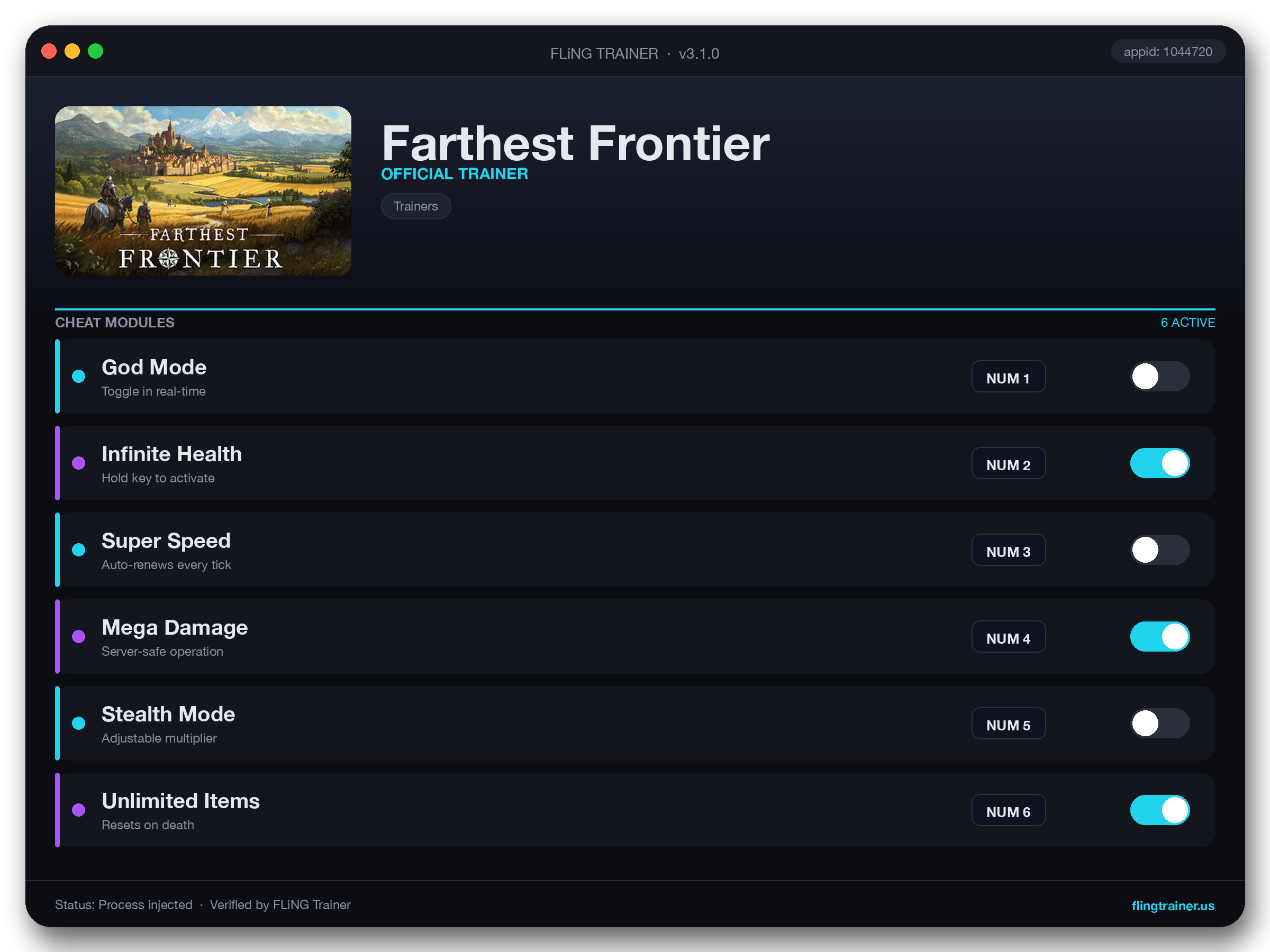 Farthest Frontier Trainer interface