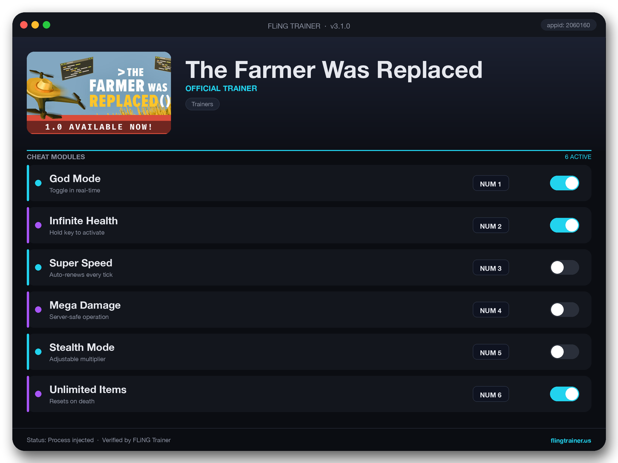 The Farmer Was Replaced Trainer interface