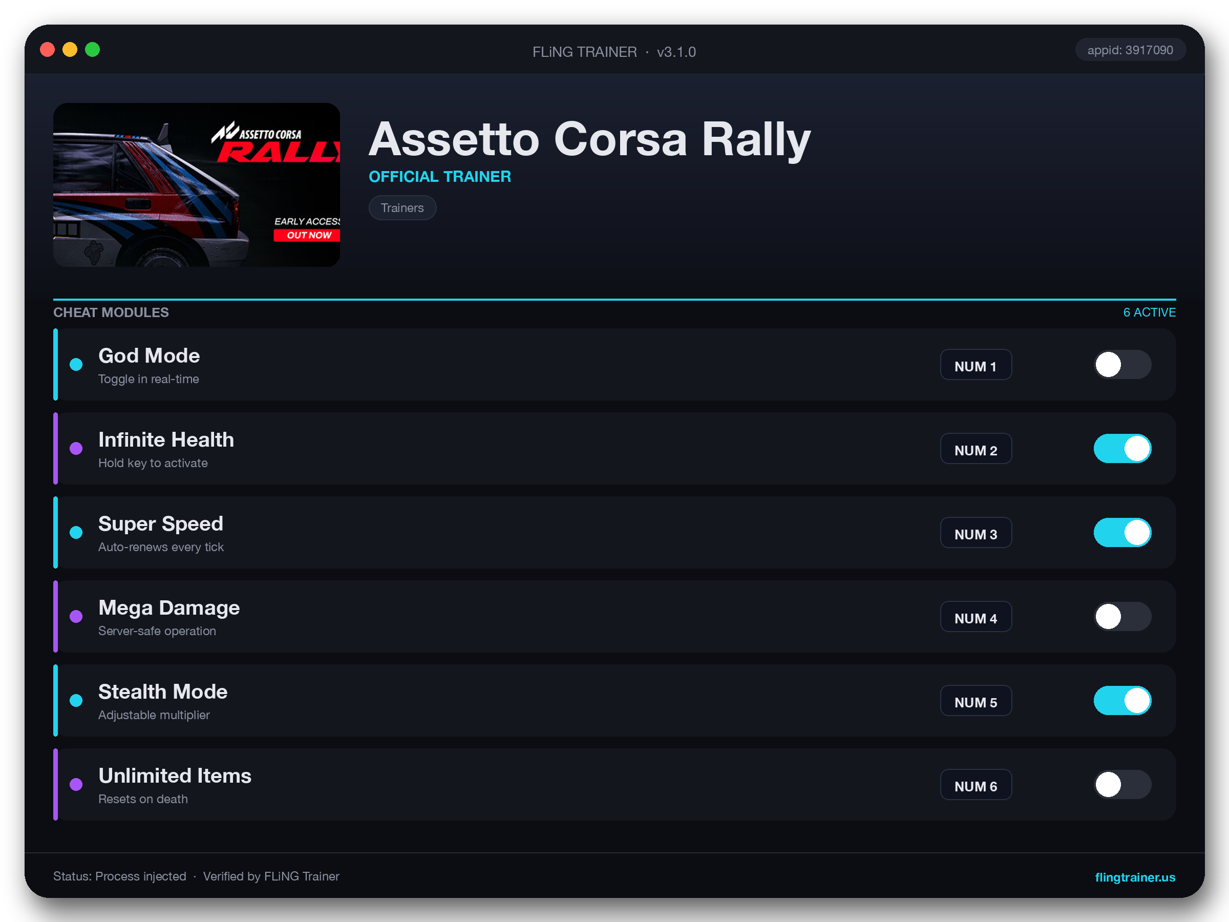 Assetto Corsa Rally Trainer interface