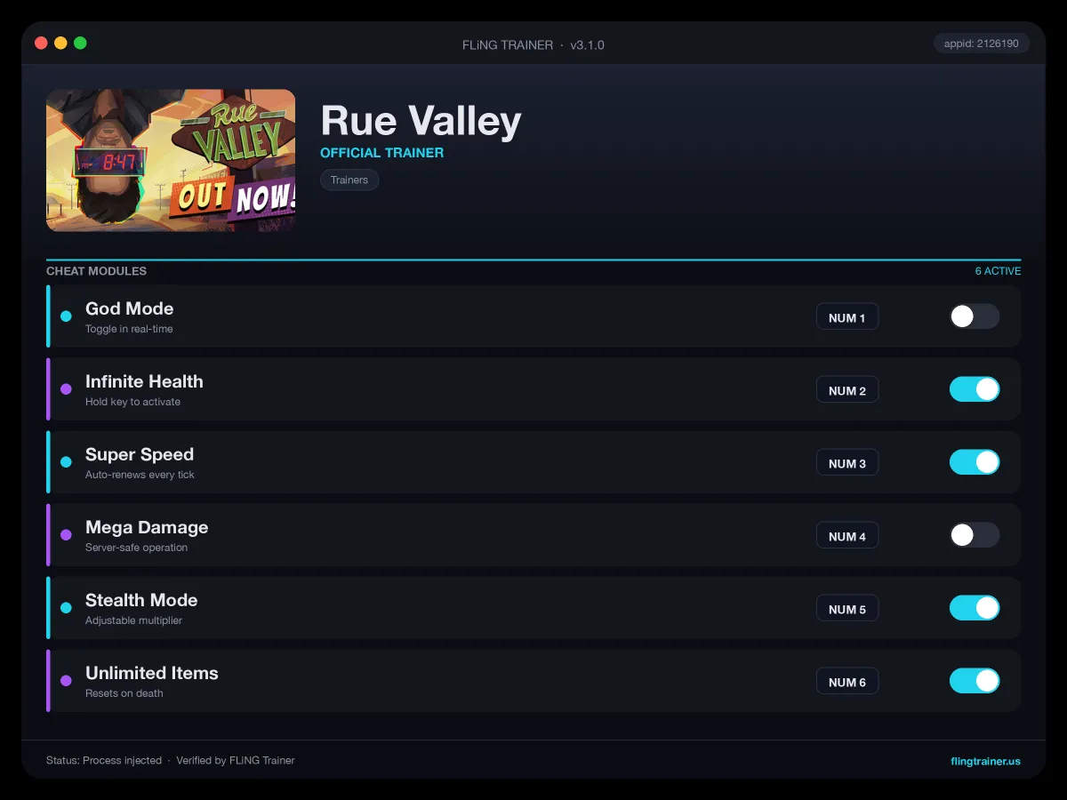 Rue Valley Trainer interface