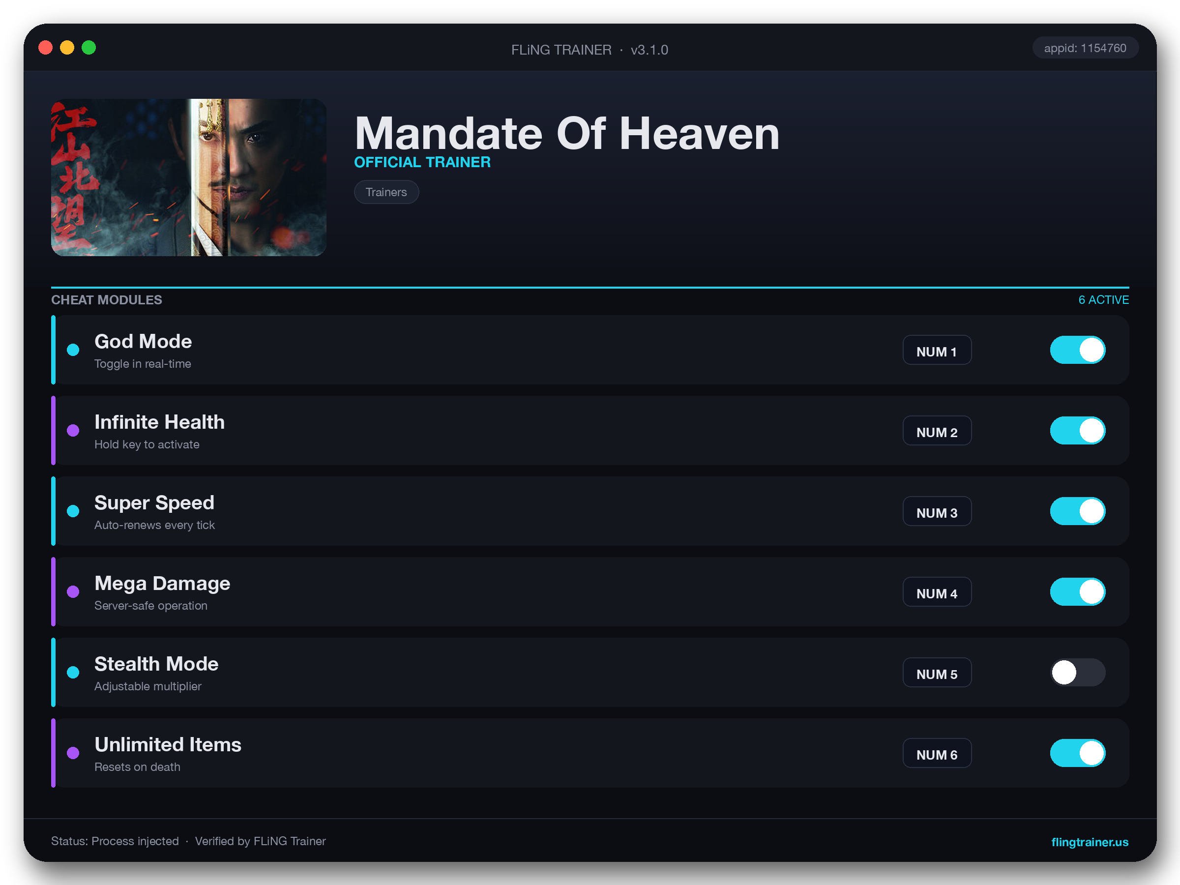 Mandate Of Heaven Trainer interface