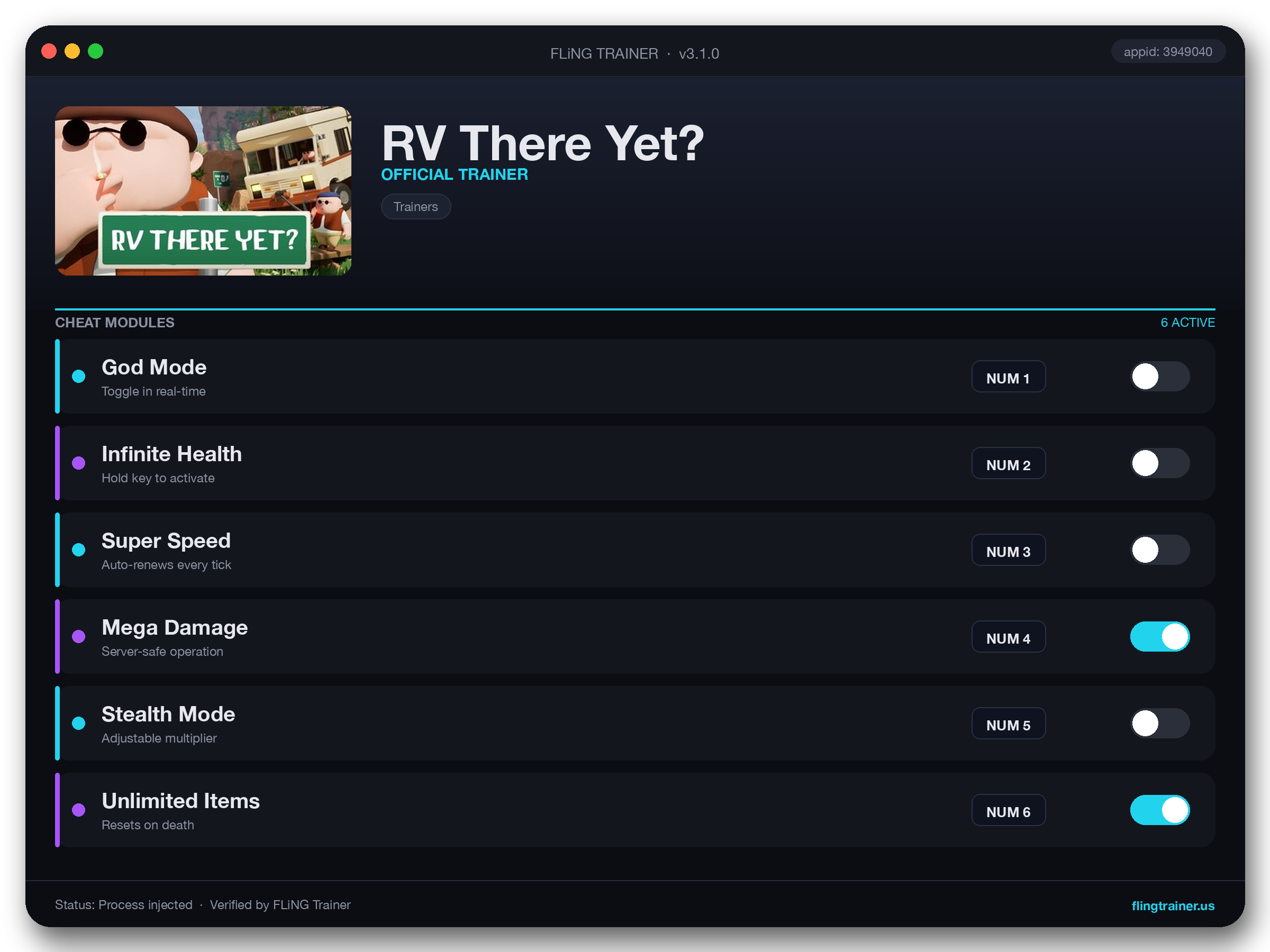 RV There Yet? Trainer interface