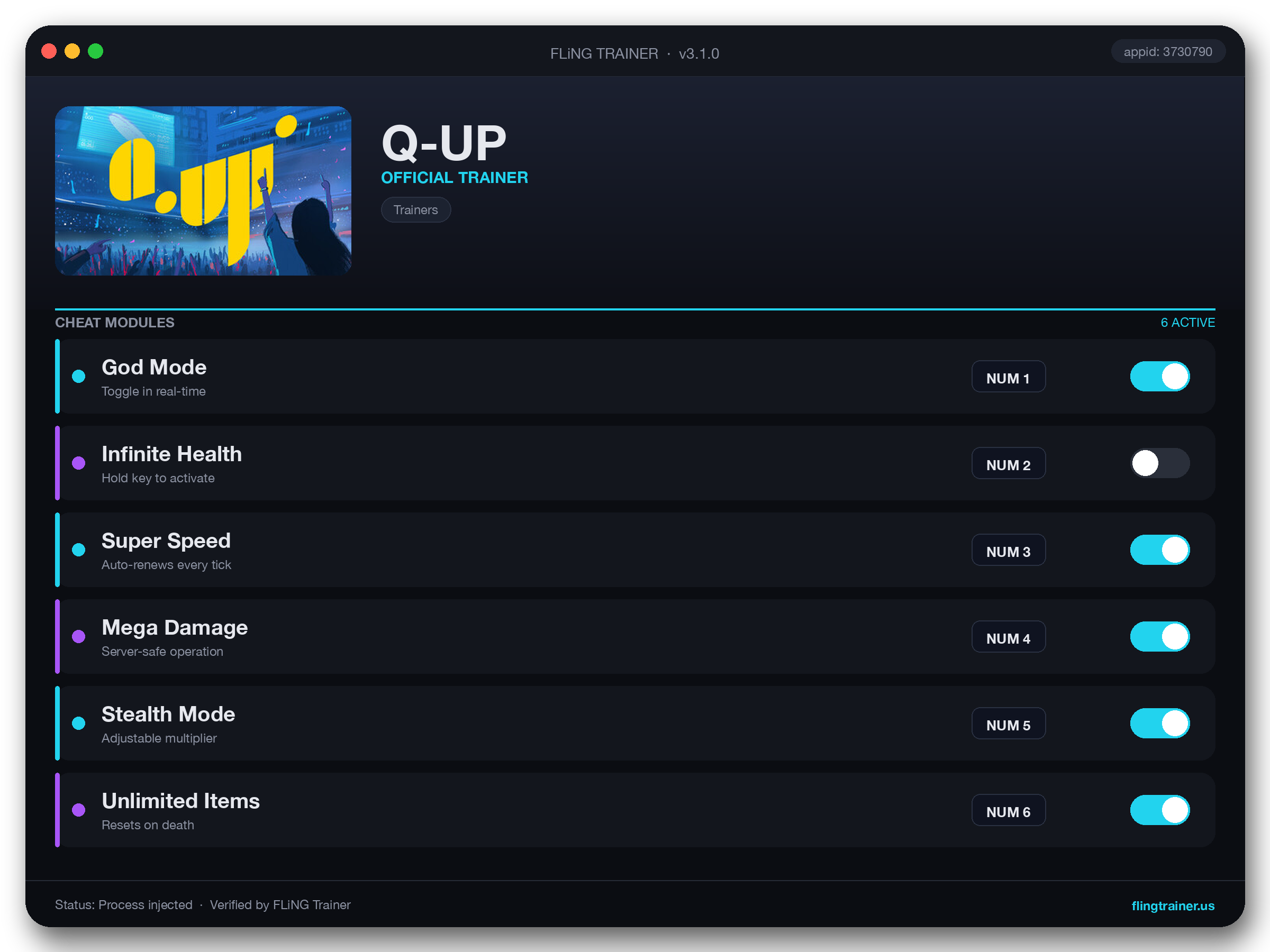 Q-UP Trainer interface