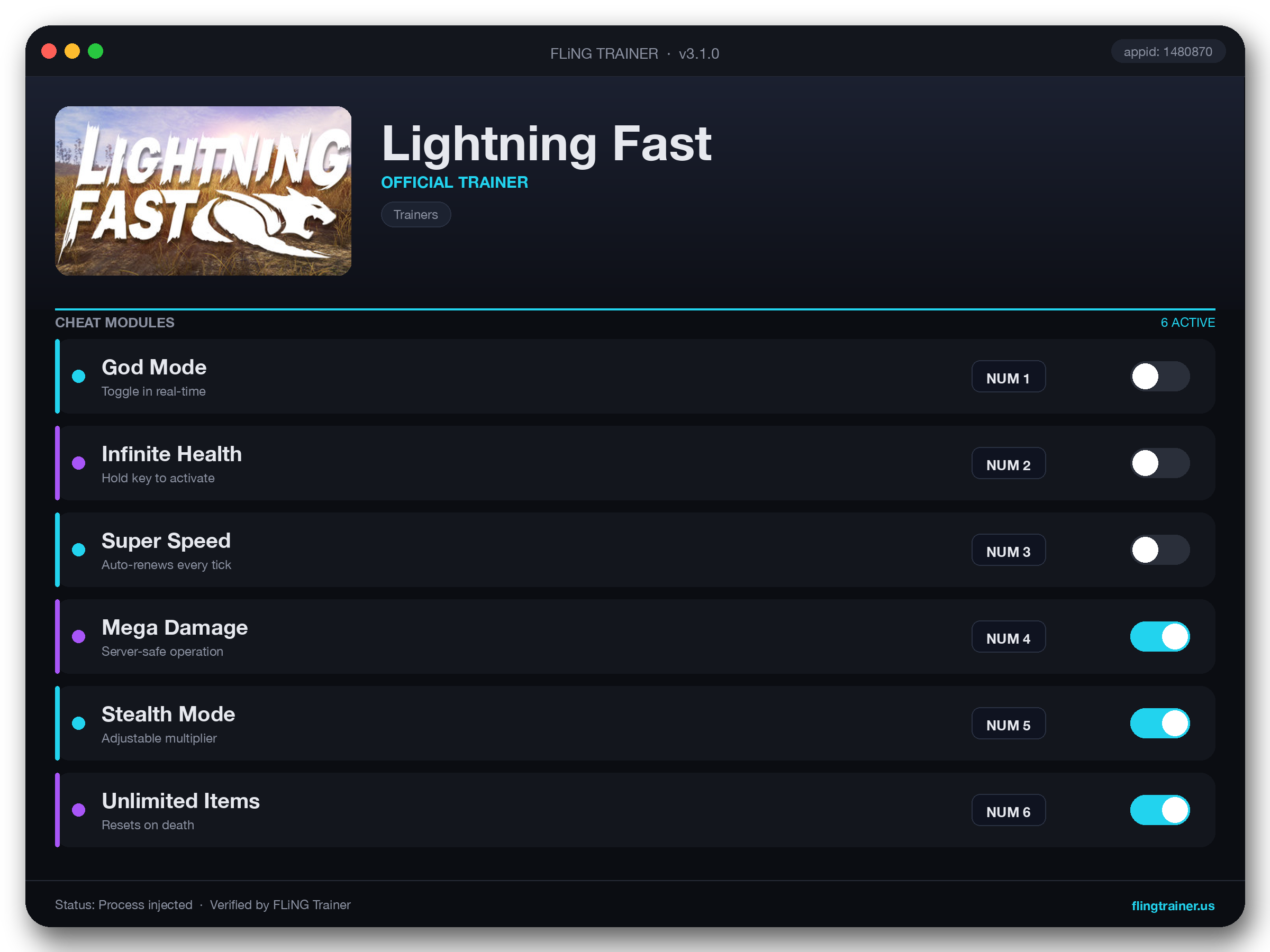 Lightning Fast Trainer interface