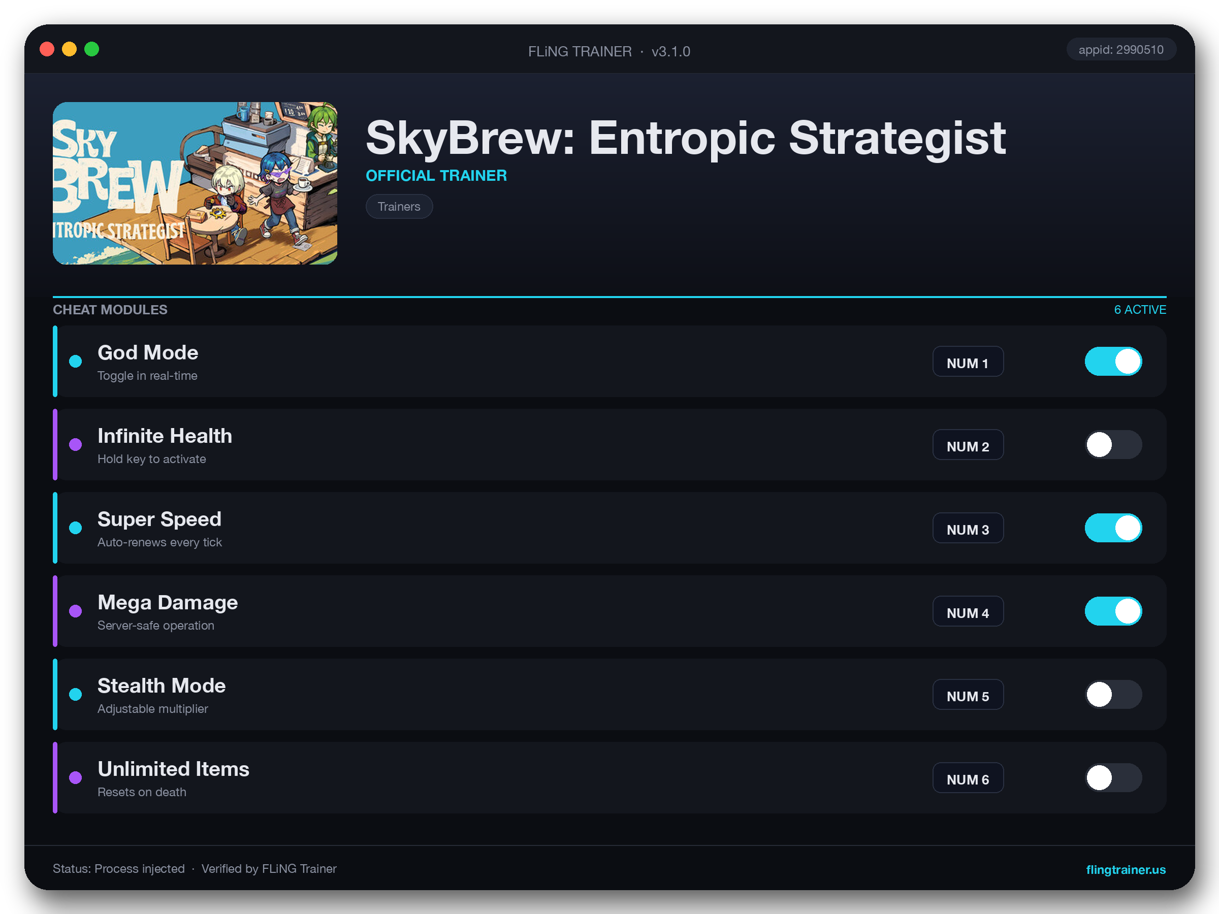 SkyBrew: Entropic Strategist Trainer interface