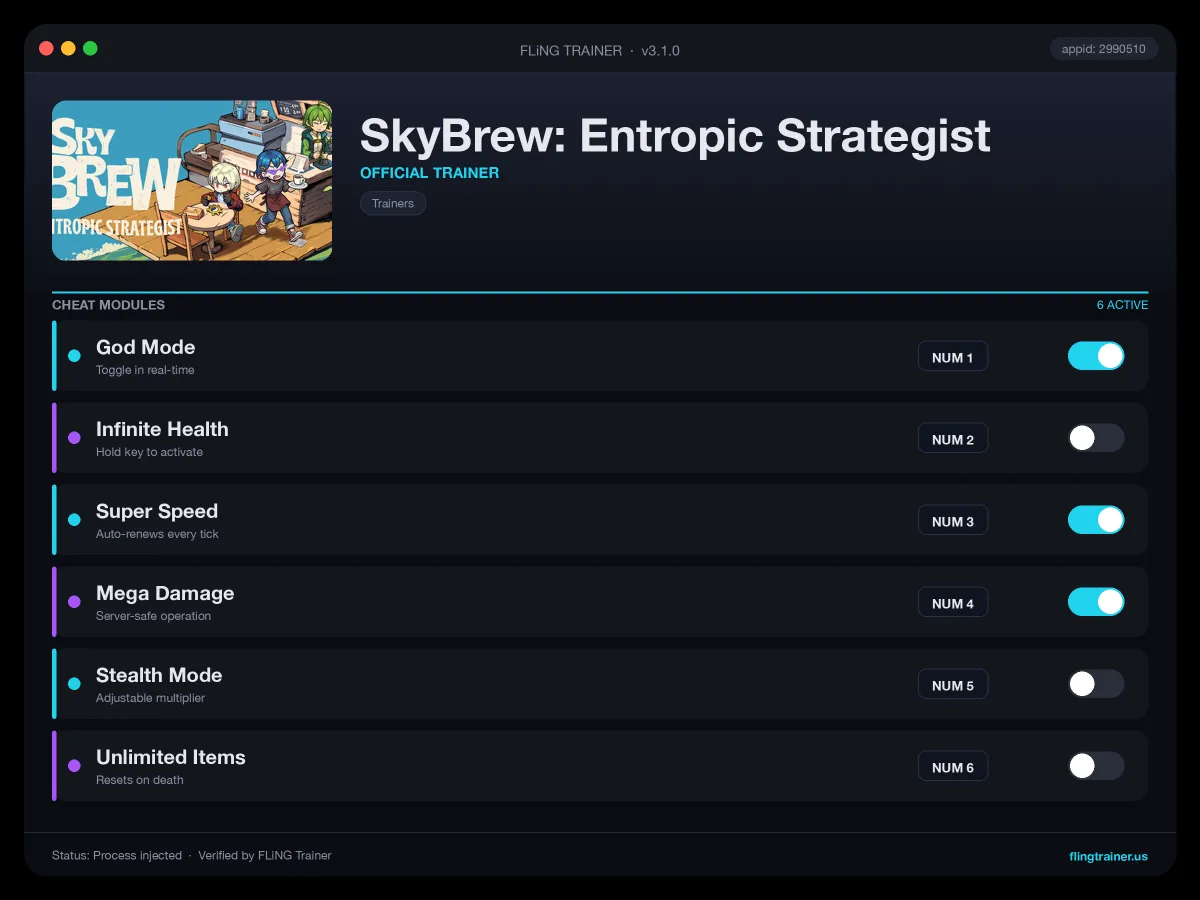 SkyBrew: Entropic Strategist Trainer interface