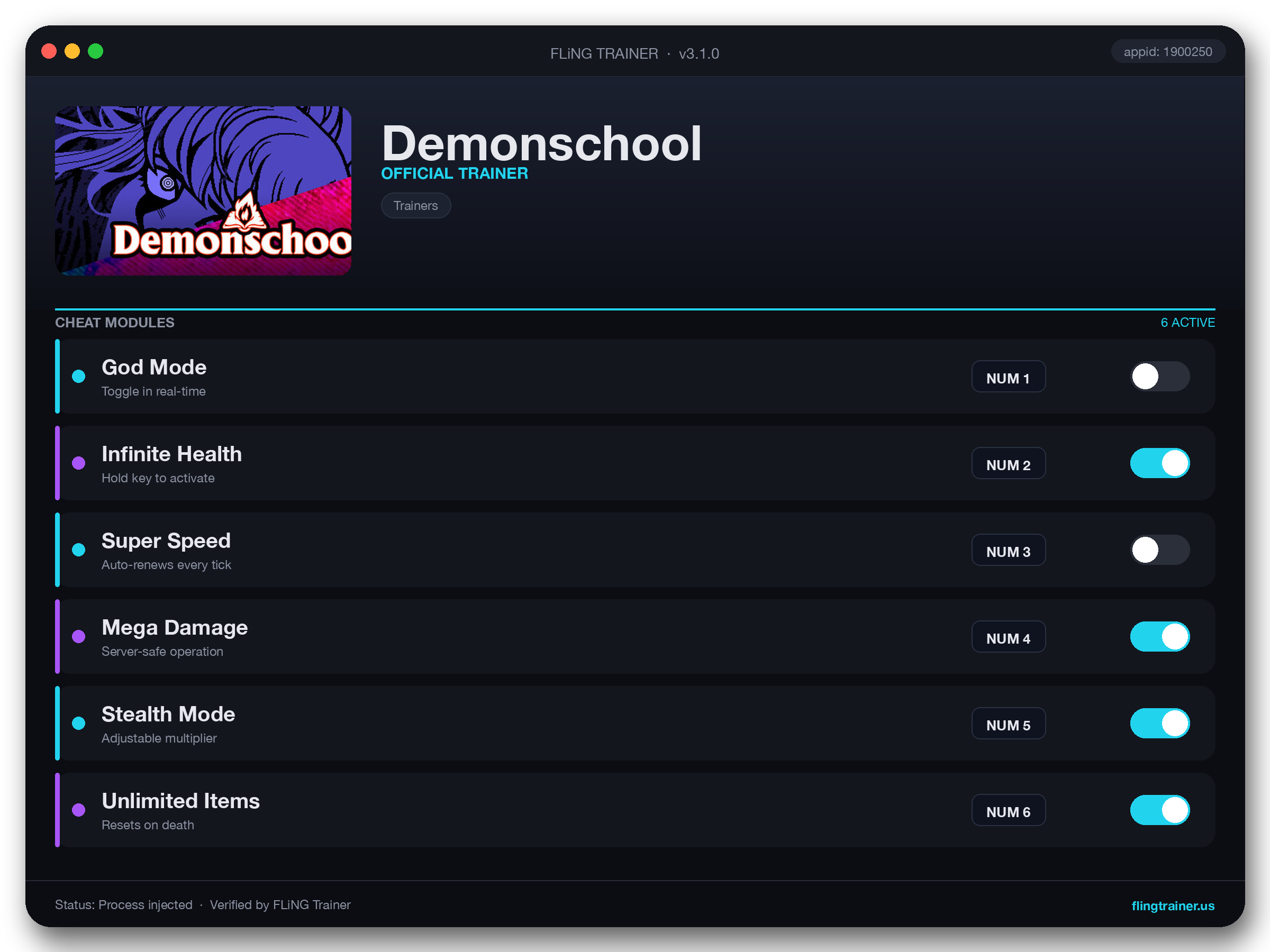 Demonschool Trainer interface