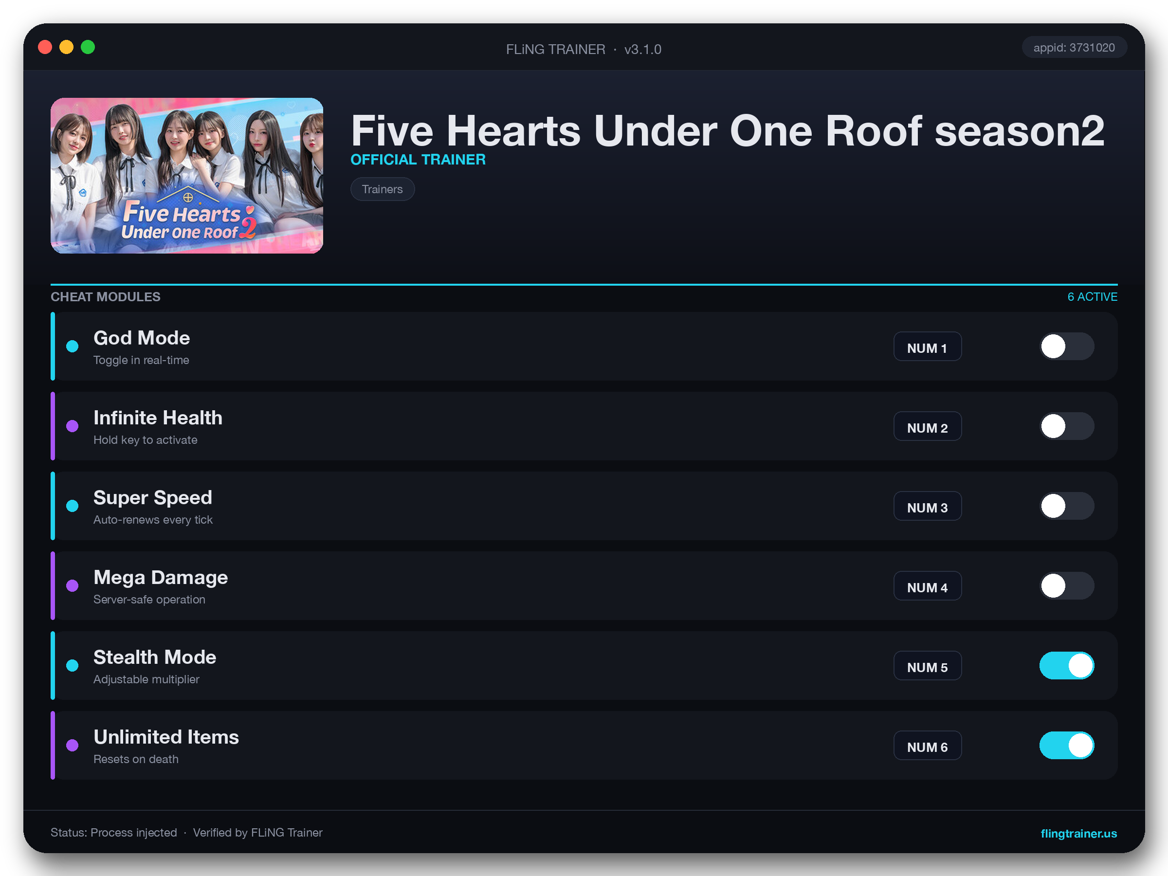 Five Hearts Under One Roof season2 Trainer interface