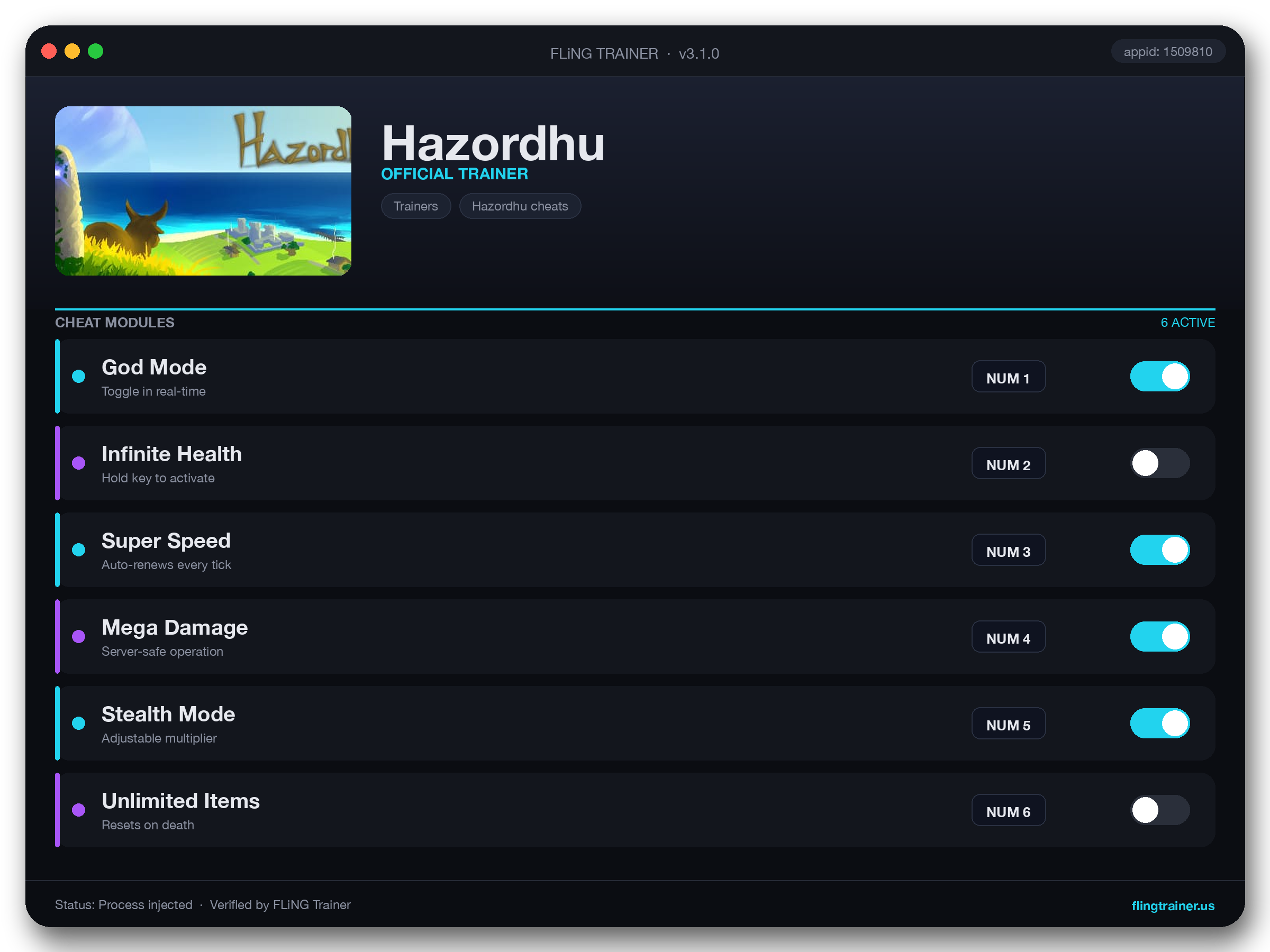 Hazordhu Trainer interface
