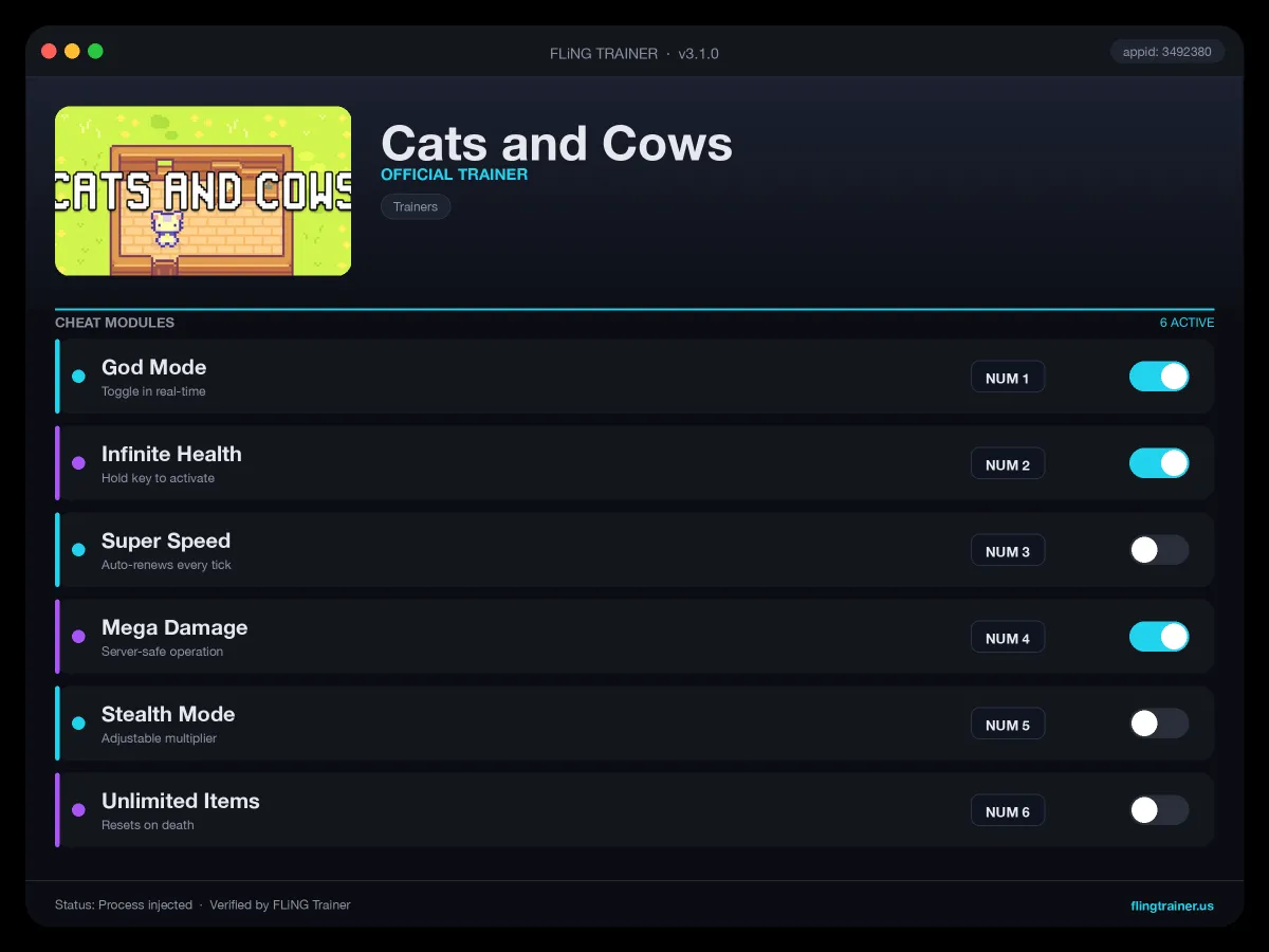 Cats and Cows Trainer interface
