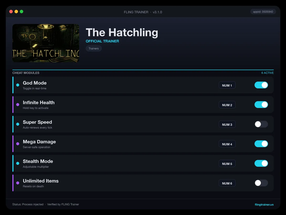 The Hatchling Trainer interface