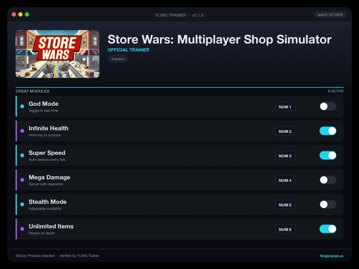 Store Wars: Multiplayer Shop Simulator Trainer interface