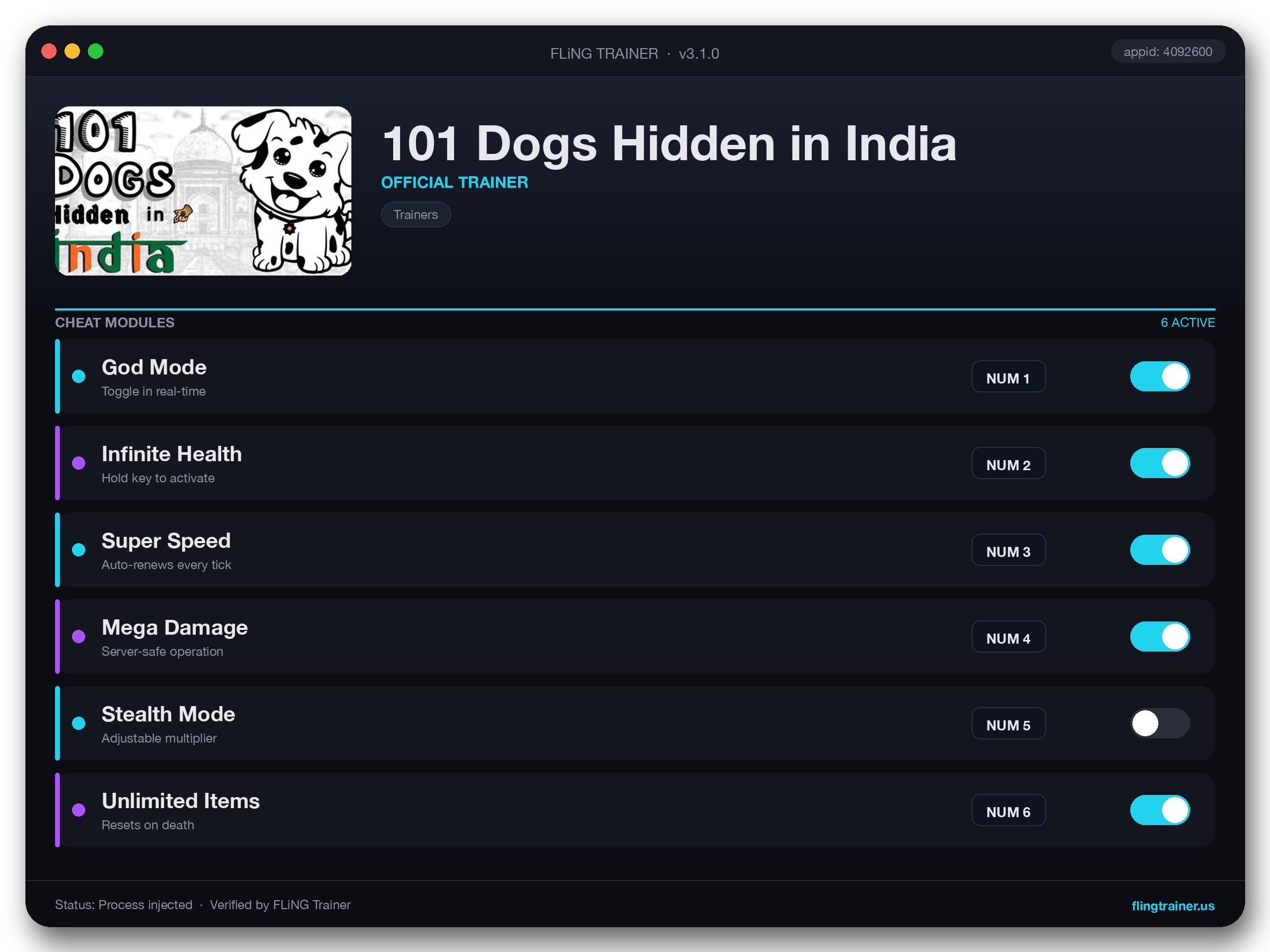 101 Dogs Hidden in India Trainer interface