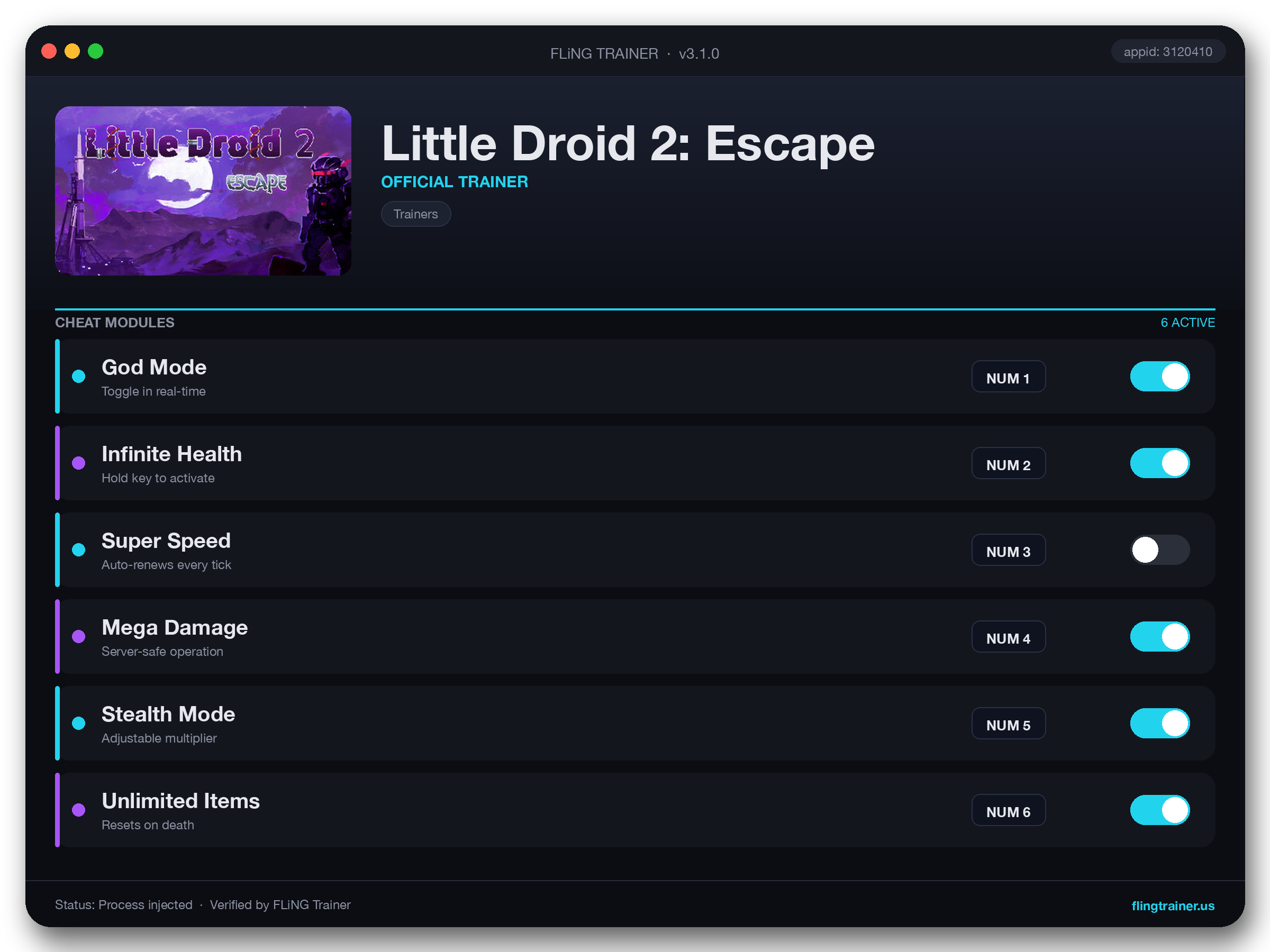 Little Droid 2: Escape Trainer interface