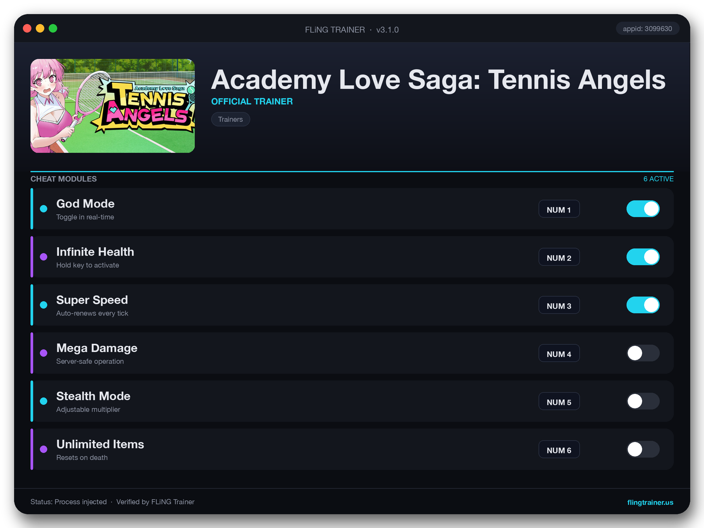 Academy Love Saga: Tennis Angels Trainer interface