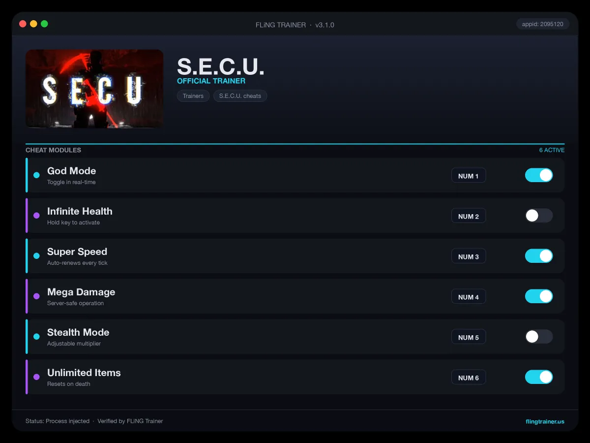 S.E.C.U. Trainer interface